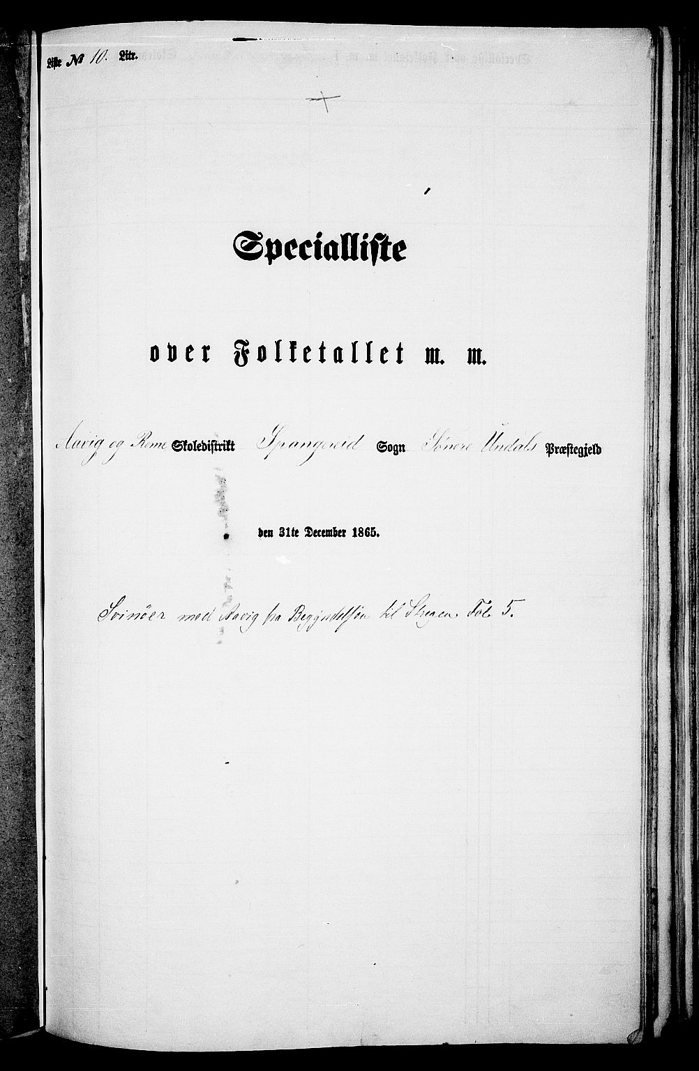 RA, Folketelling 1865 for 1029P Sør-Audnedal prestegjeld, 1865, s. 139