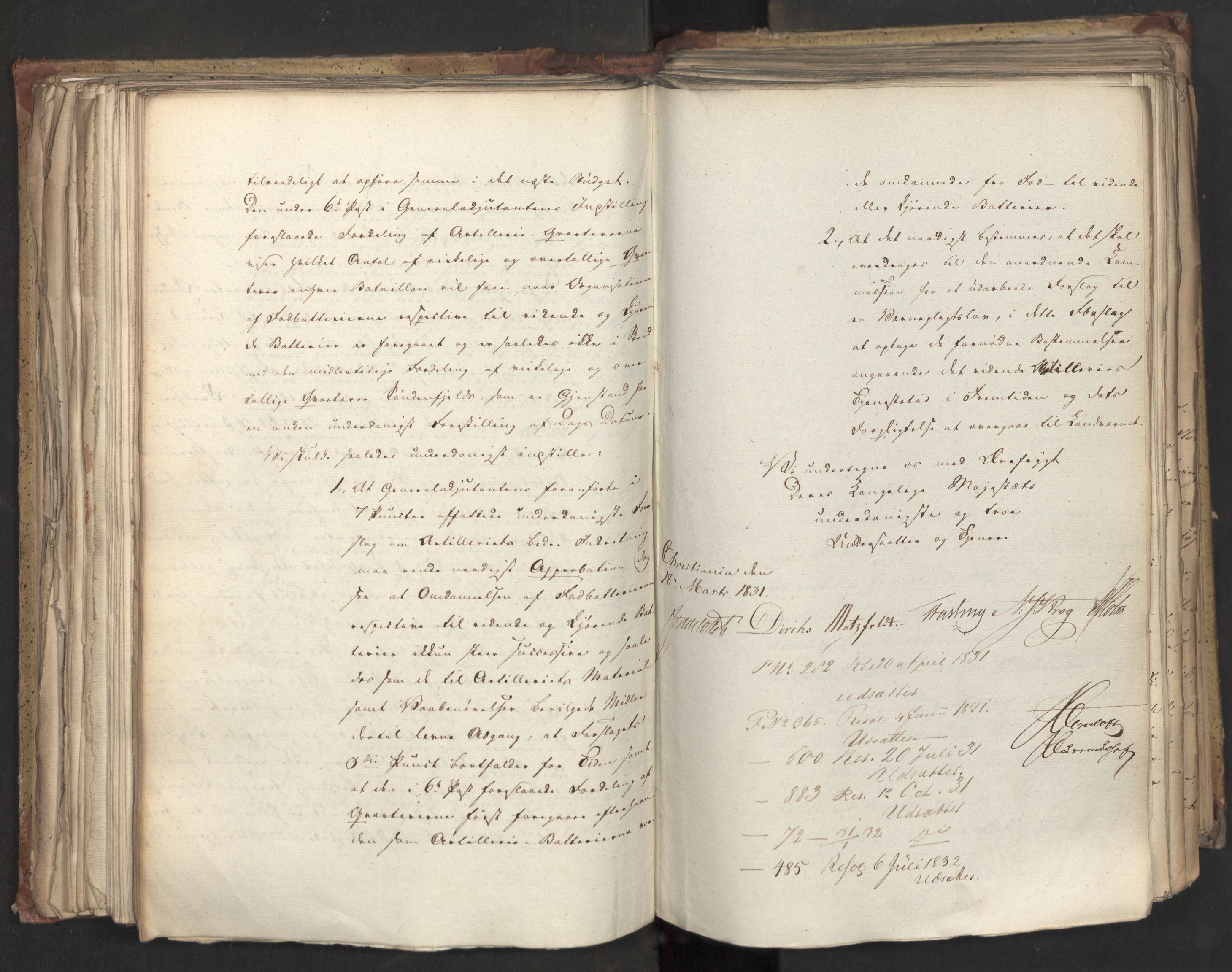 Statsrådsavdelingen i Stockholm, AV/RA-S-1003/D/Da/L0070: Regjeringsinnstillinger nr. 1047-1221, 1831, s. 278