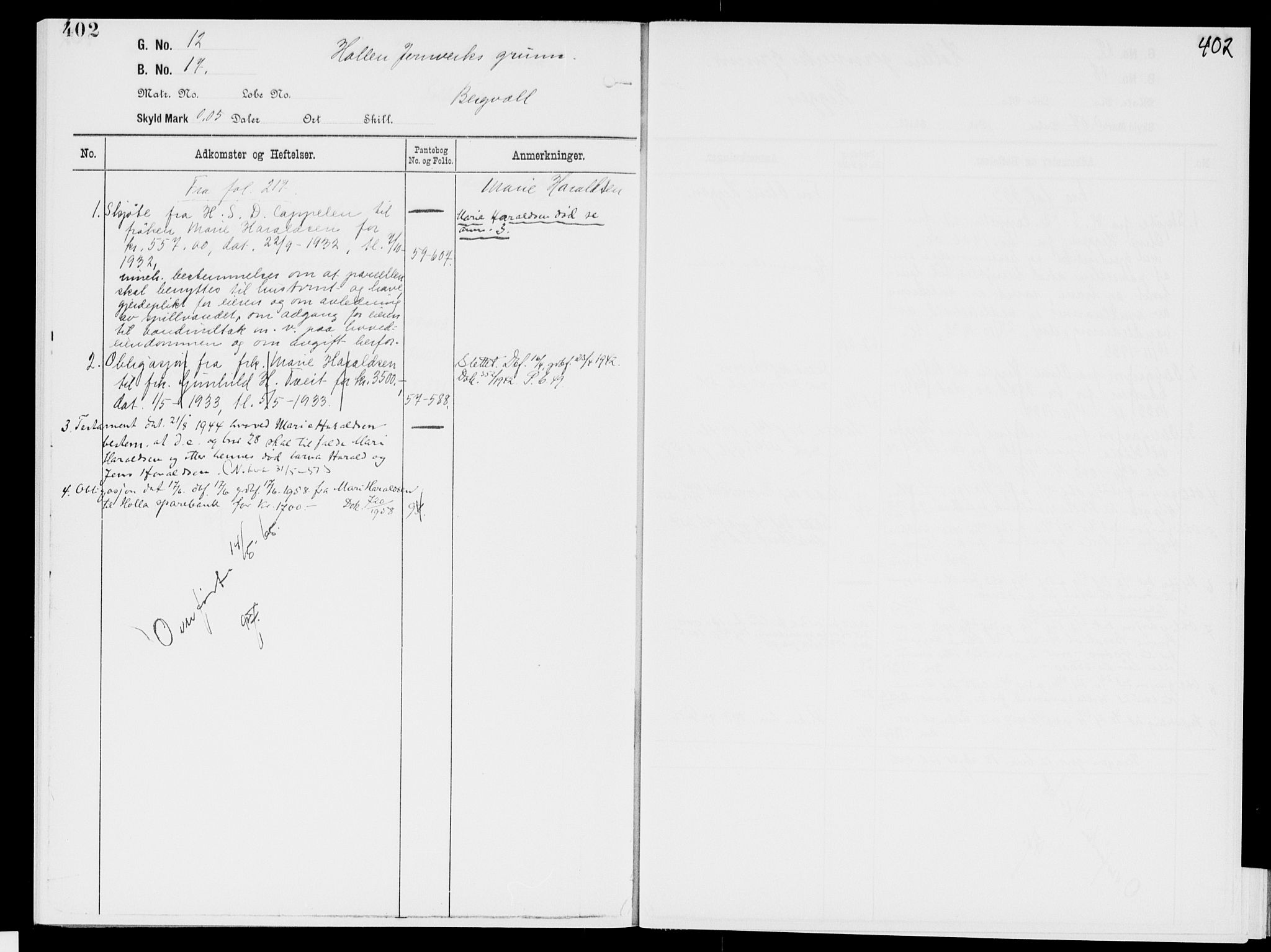 Nedre Telemark sorenskriveri, AV/SAKO-A-135/G/Gb/Gbg/L0001: Panteregister nr. VII 1, s. 402