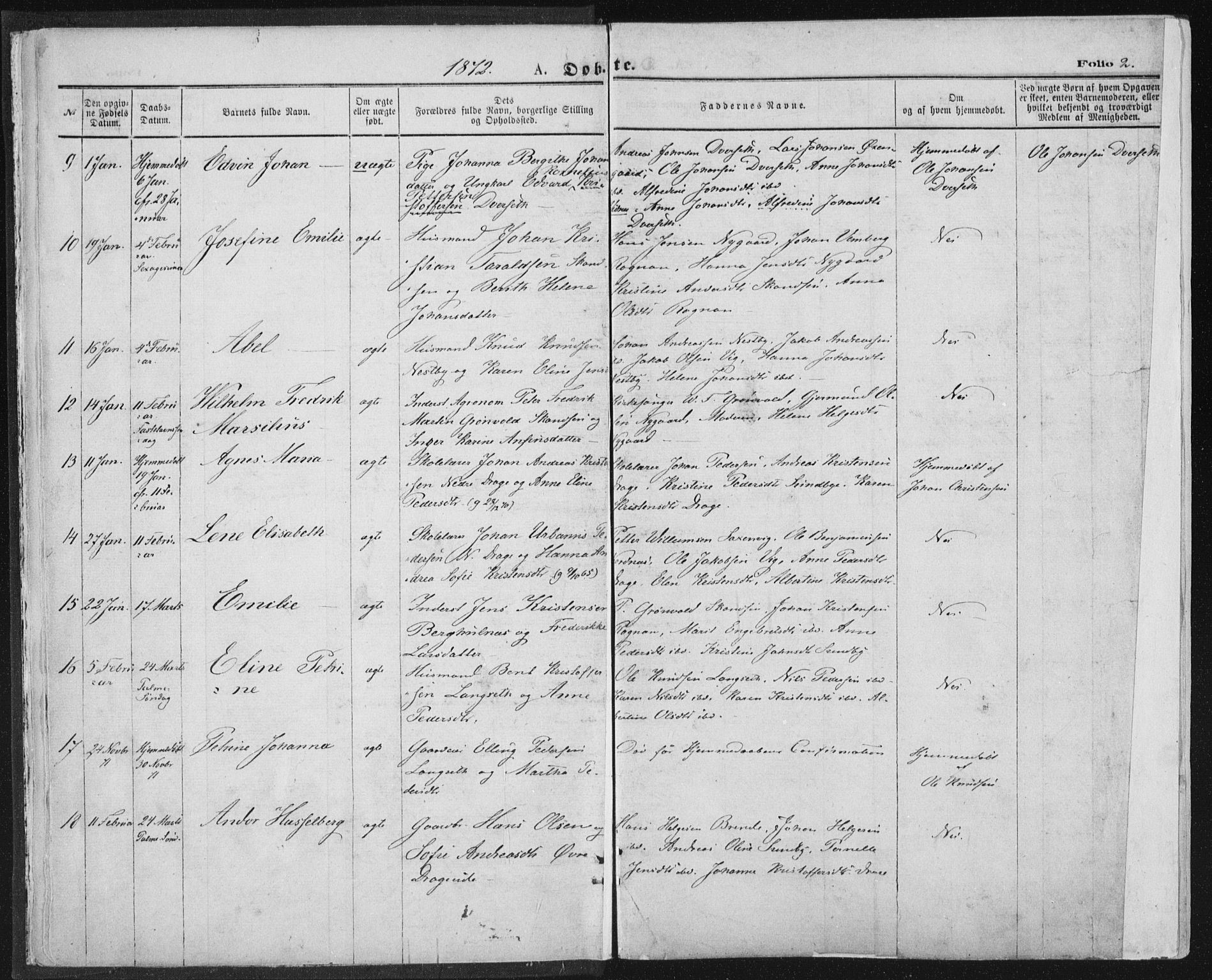 Ministerialprotokoller, klokkerbøker og fødselsregistre - Nordland, AV/SAT-A-1459/847/L0668: Ministerialbok nr. 847A08, 1872-1886, s. 2