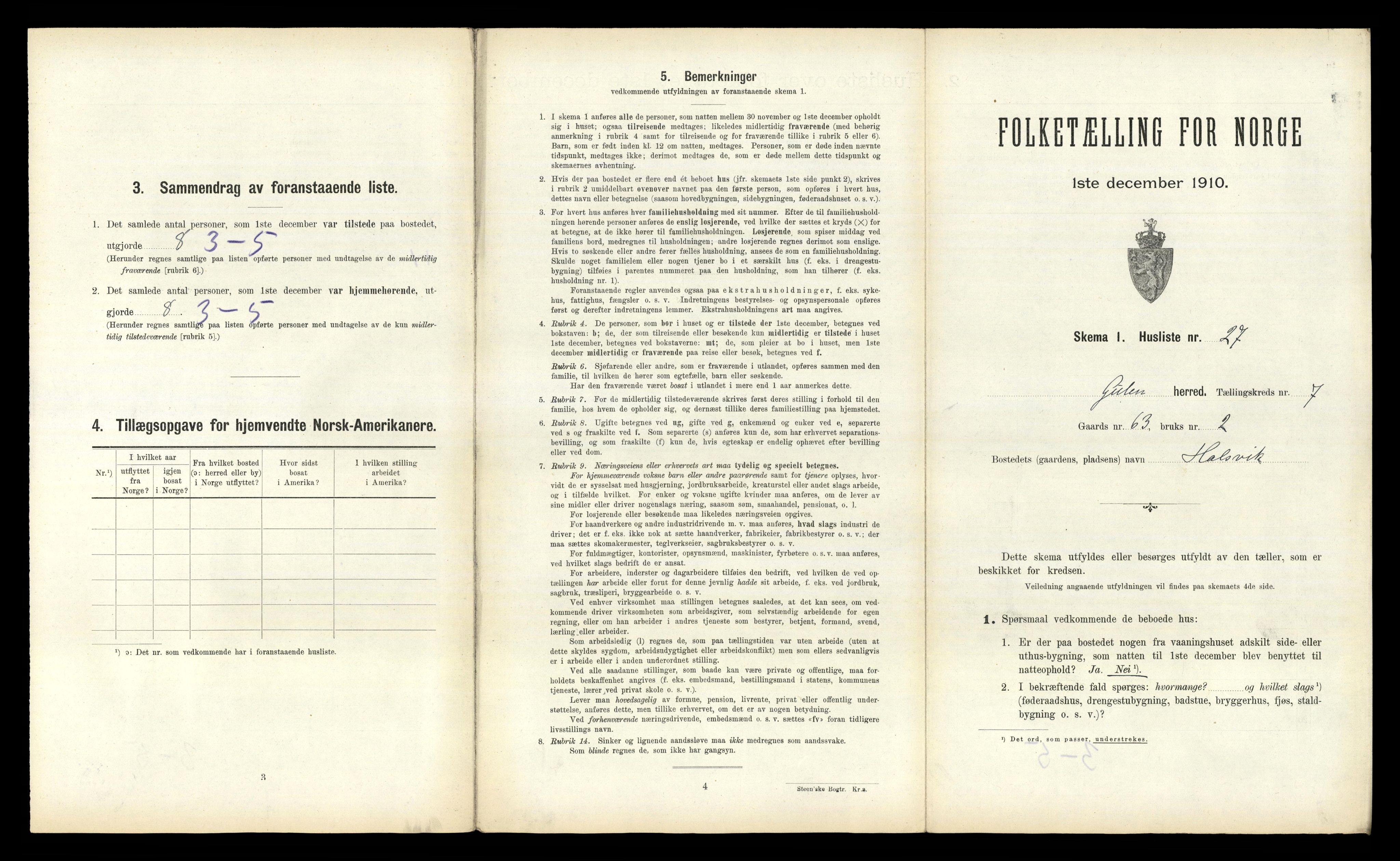 RA, Folketelling 1910 for 1411 Gulen herred, 1910, s. 660