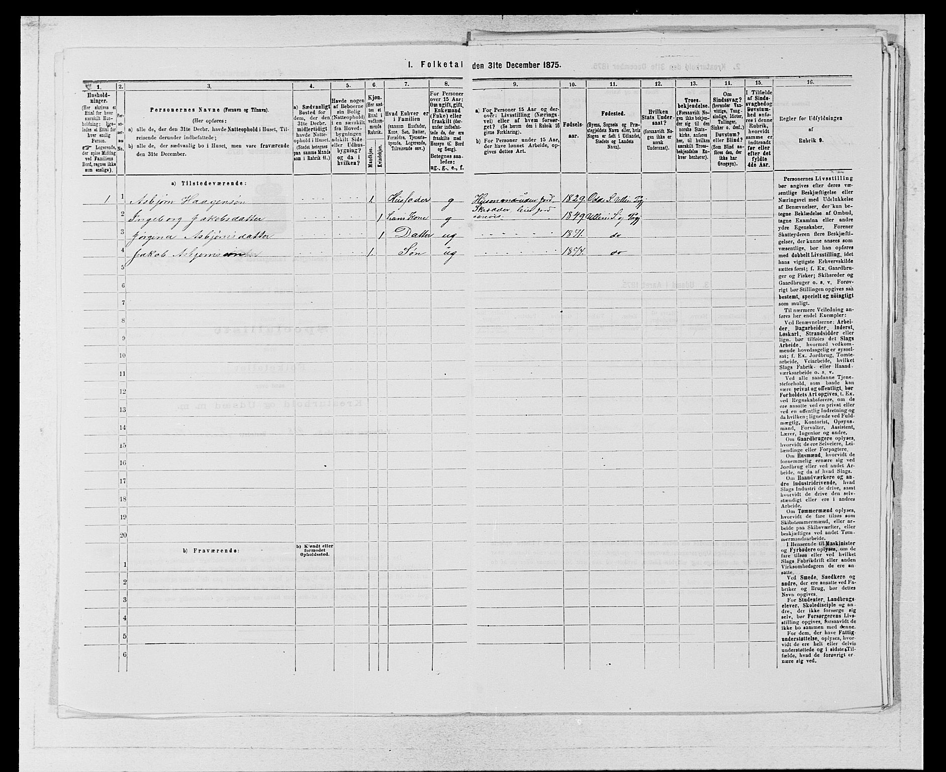 SAB, Folketelling 1875 for 1230P Ullensvang prestegjeld, 1875, s. 1836