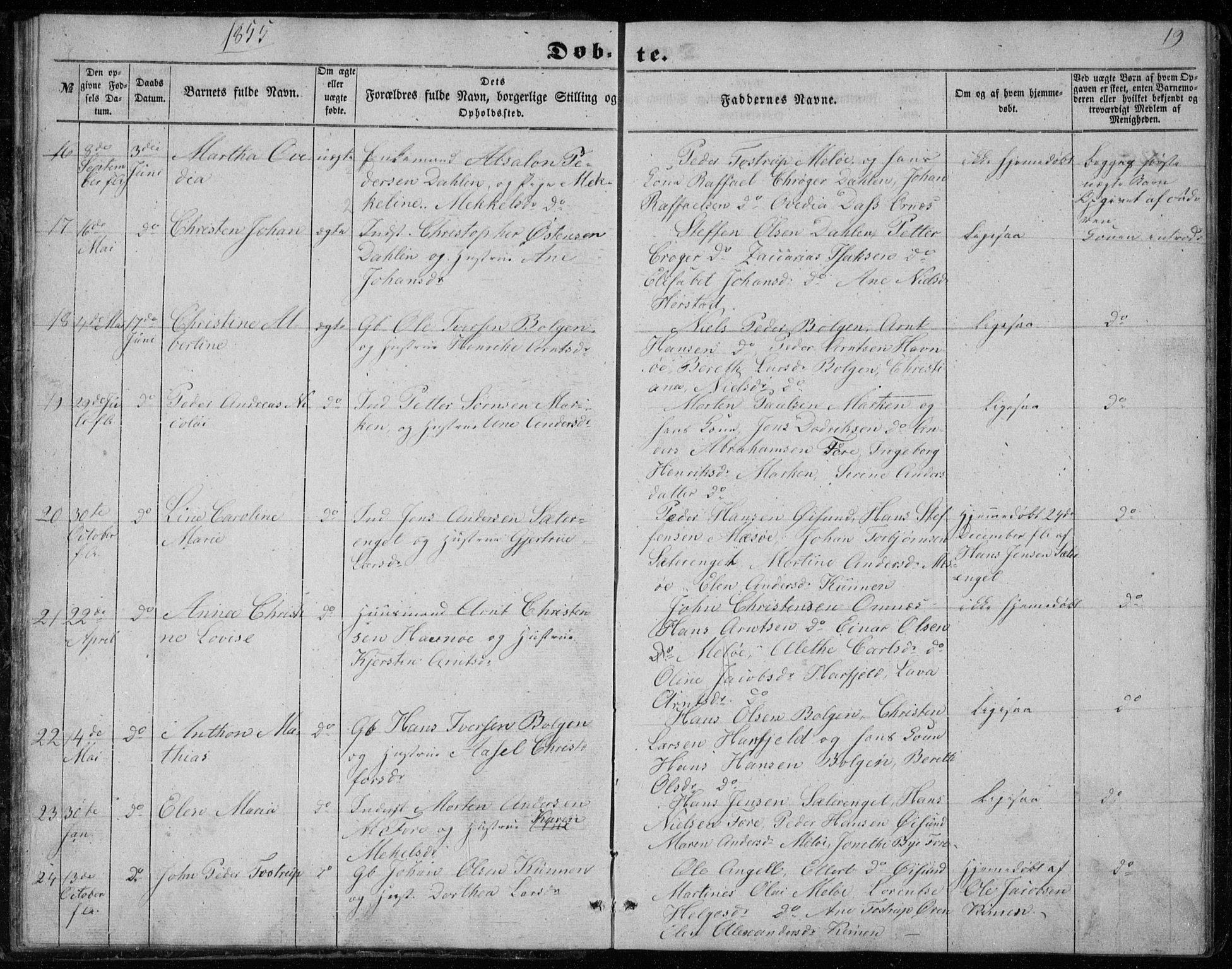 Ministerialprotokoller, klokkerbøker og fødselsregistre - Nordland, AV/SAT-A-1459/843/L0633: Klokkerbok nr. 843C02, 1853-1873, s. 19