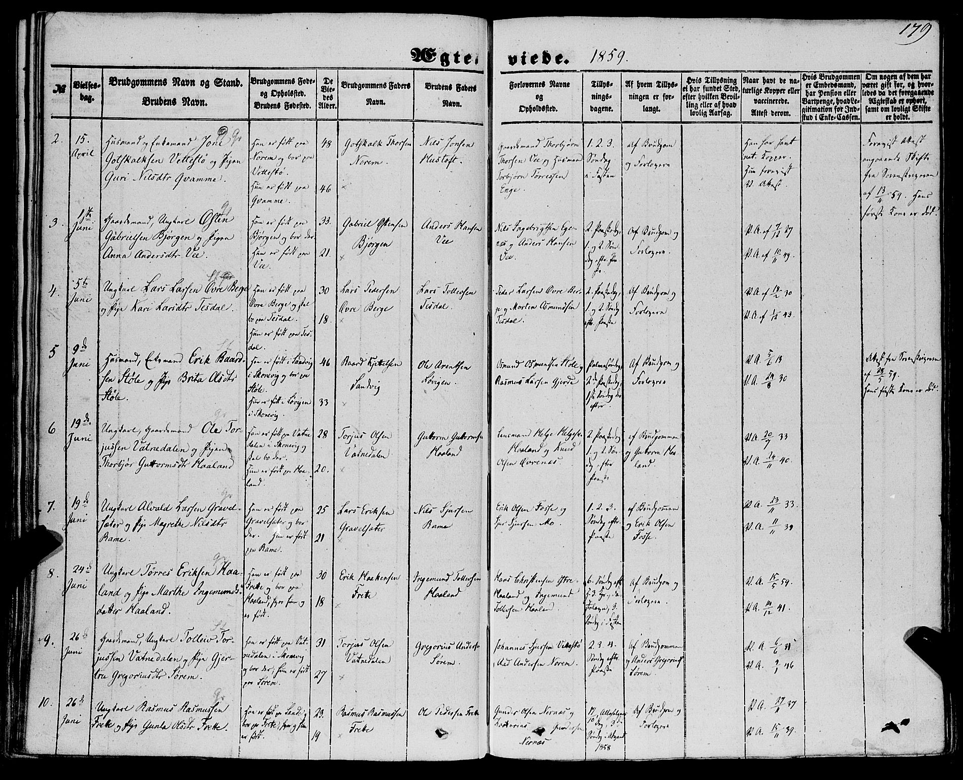 Etne sokneprestembete, AV/SAB-A-75001/H/Haa: Ministerialbok nr. A 8, 1848-1862, s. 179
