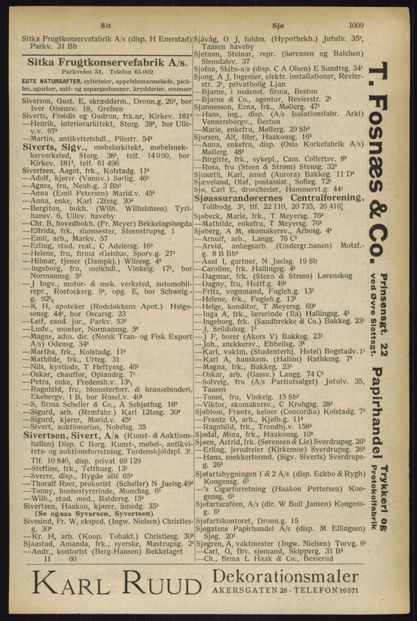 Kristiania/Oslo adressebok, PUBL/-, 1927, s. 1009