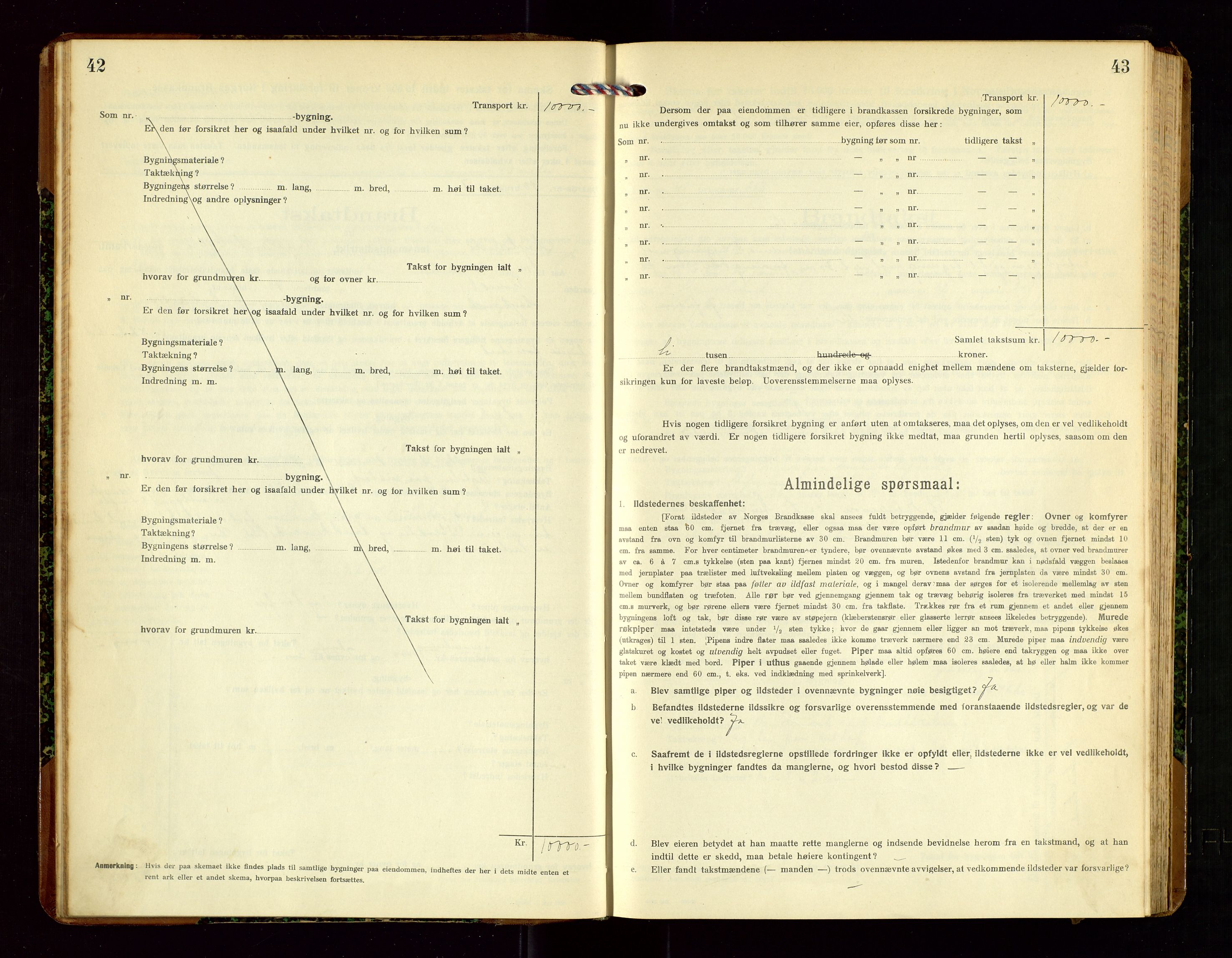 Høyland/Sandnes lensmannskontor, SAST/A-100166/Gob/L0003: "Brandtakstprotokol", 1918-1924, s. 42-43