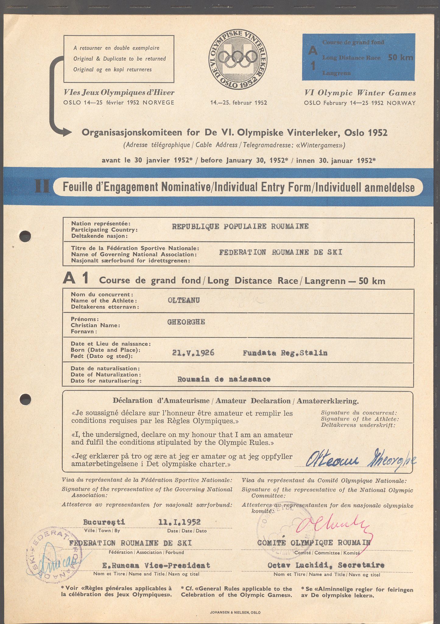 Organisasjonskomiteen for de VI. olympiske vinterleker, OBA/A-20130/H/Ha, 1951-1952, s. 42