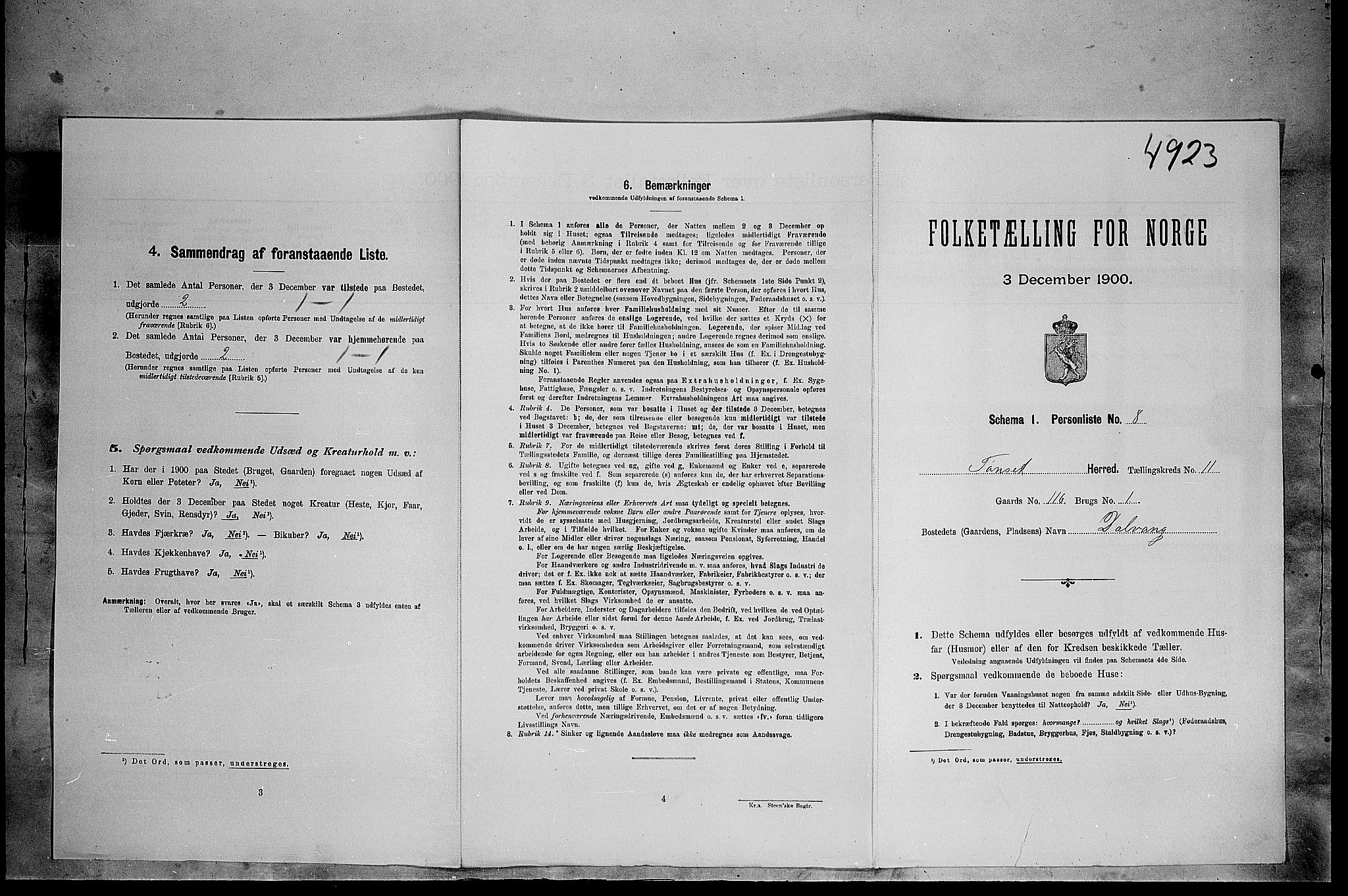 SAH, Folketelling 1900 for 0437 Tynset herred, 1900, s. 1014