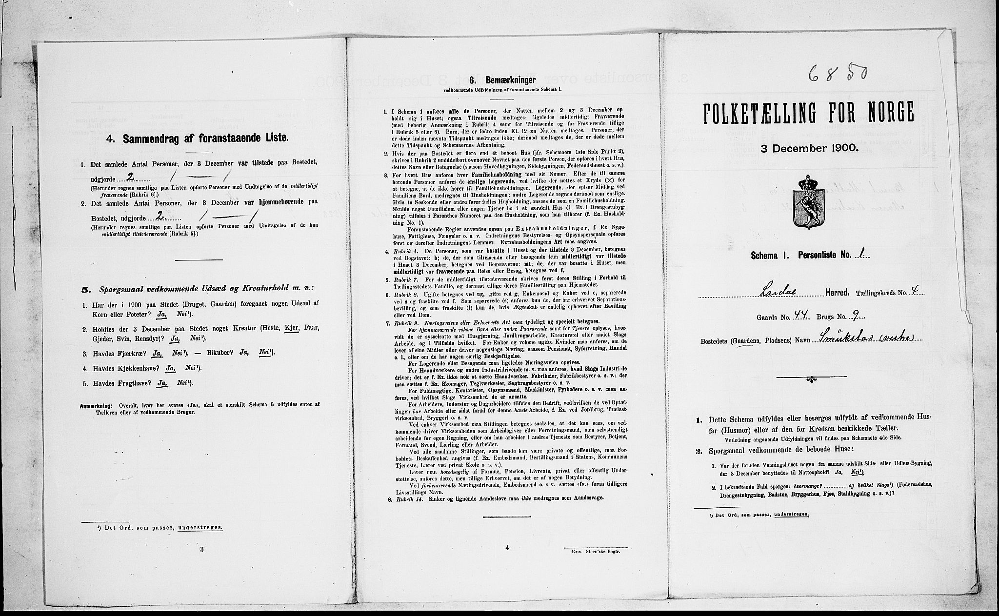 RA, Folketelling 1900 for 0728 Lardal herred, 1900, s. 489