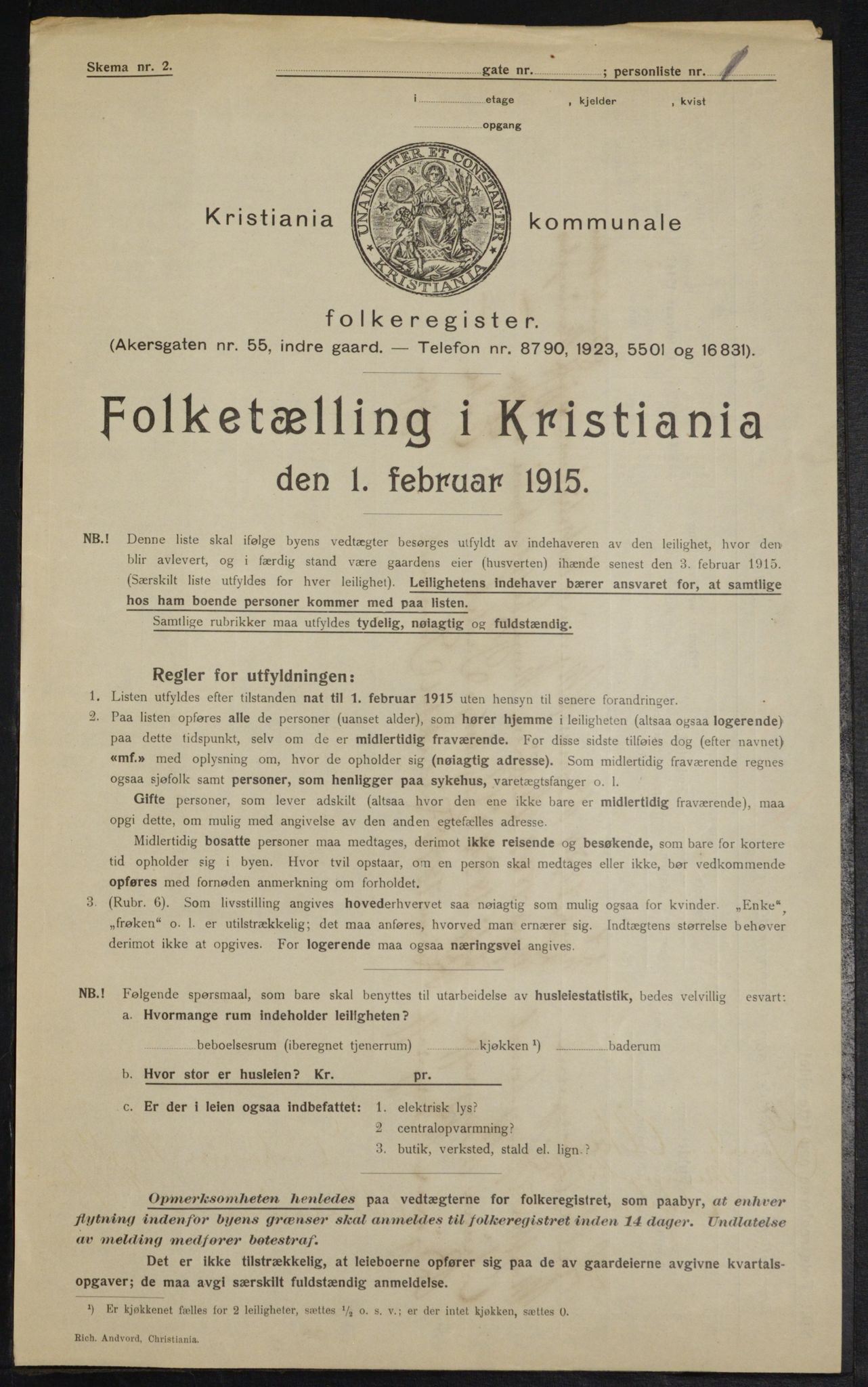 OBA, Kommunal folketelling 1.2.1915 for Kristiania, 1915, s. 964