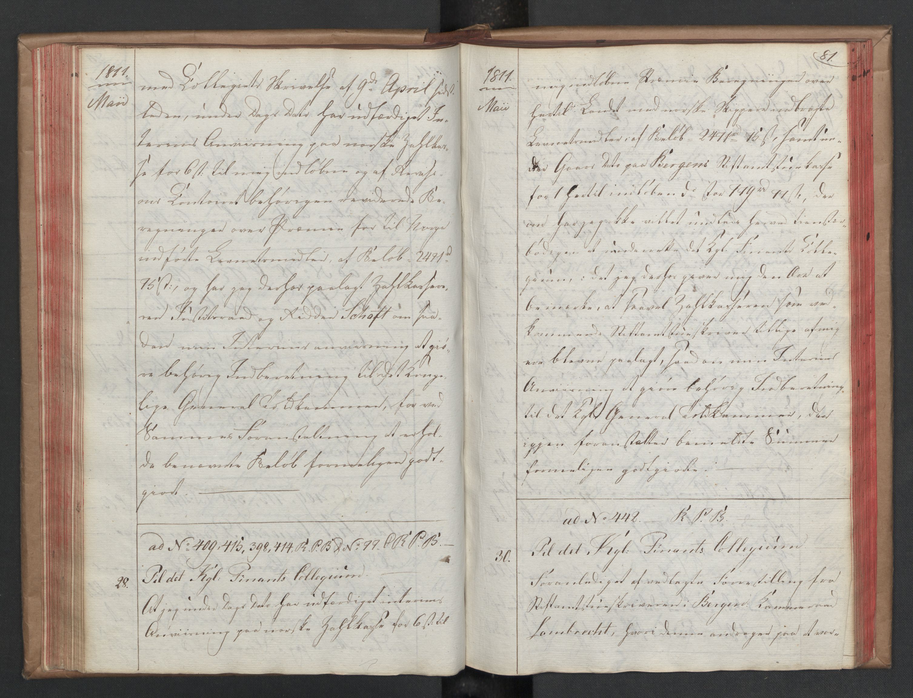 Stattholderembetet 1810-1814, 2. kontor (Kontor B), AV/RA-EA-5432/Ba/L0001: Kollegial korrespondanseprotokoll, 1810-1811, s. 80b-81a