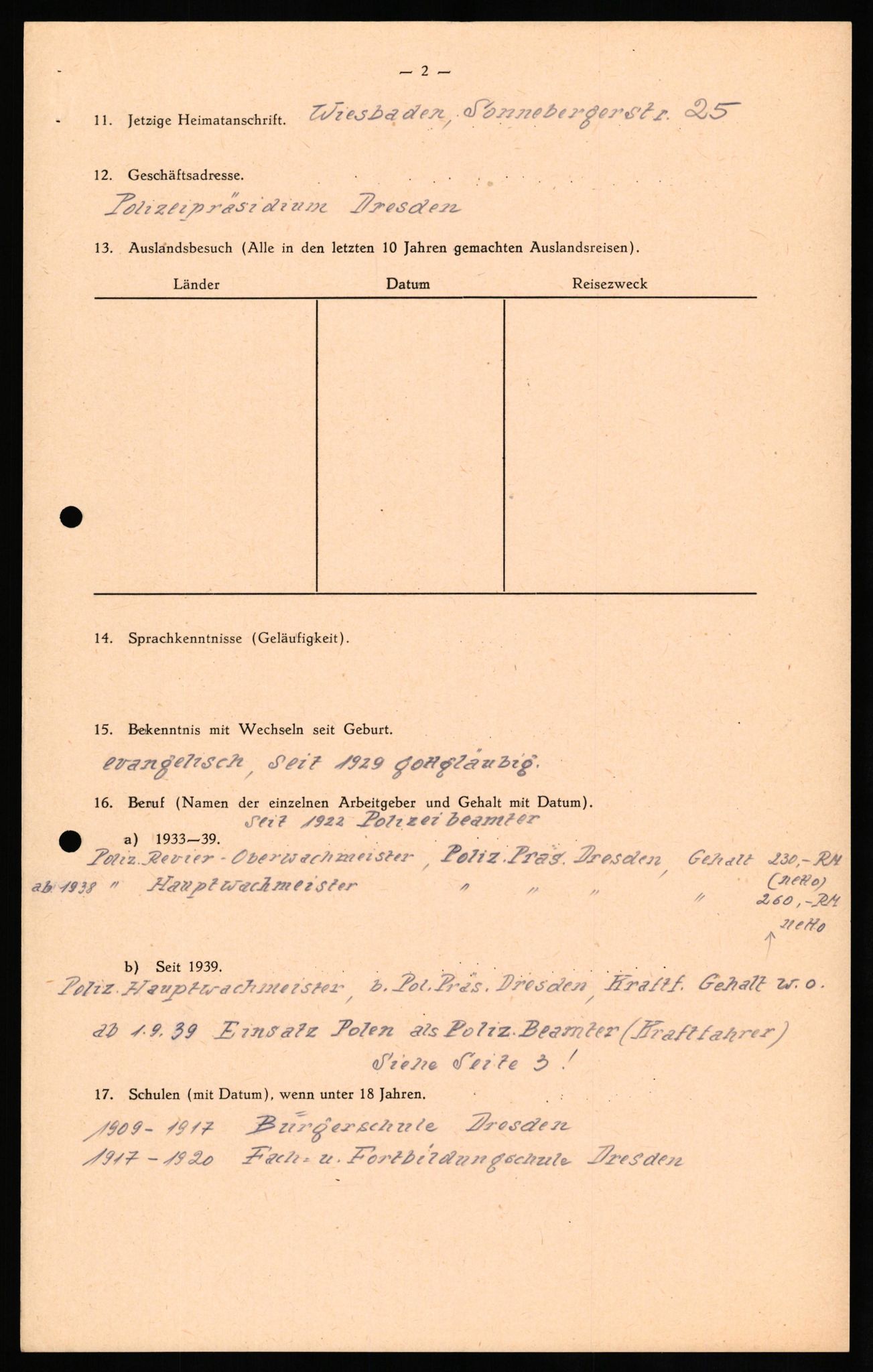 Forsvaret, Forsvarets overkommando II, AV/RA-RAFA-3915/D/Db/L0027: CI Questionaires. Tyske okkupasjonsstyrker i Norge. Tyskere., 1945-1946, s. 311