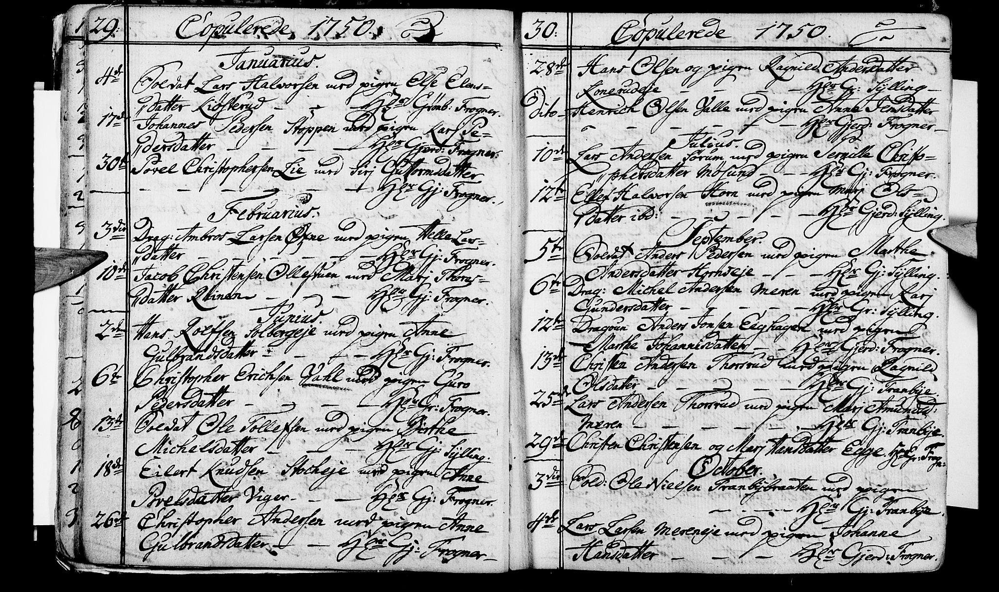 Lier kirkebøker, AV/SAKO-A-230/F/Fa/L0004: Ministerialbok nr. I 4, 1749-1764, s. 29-30