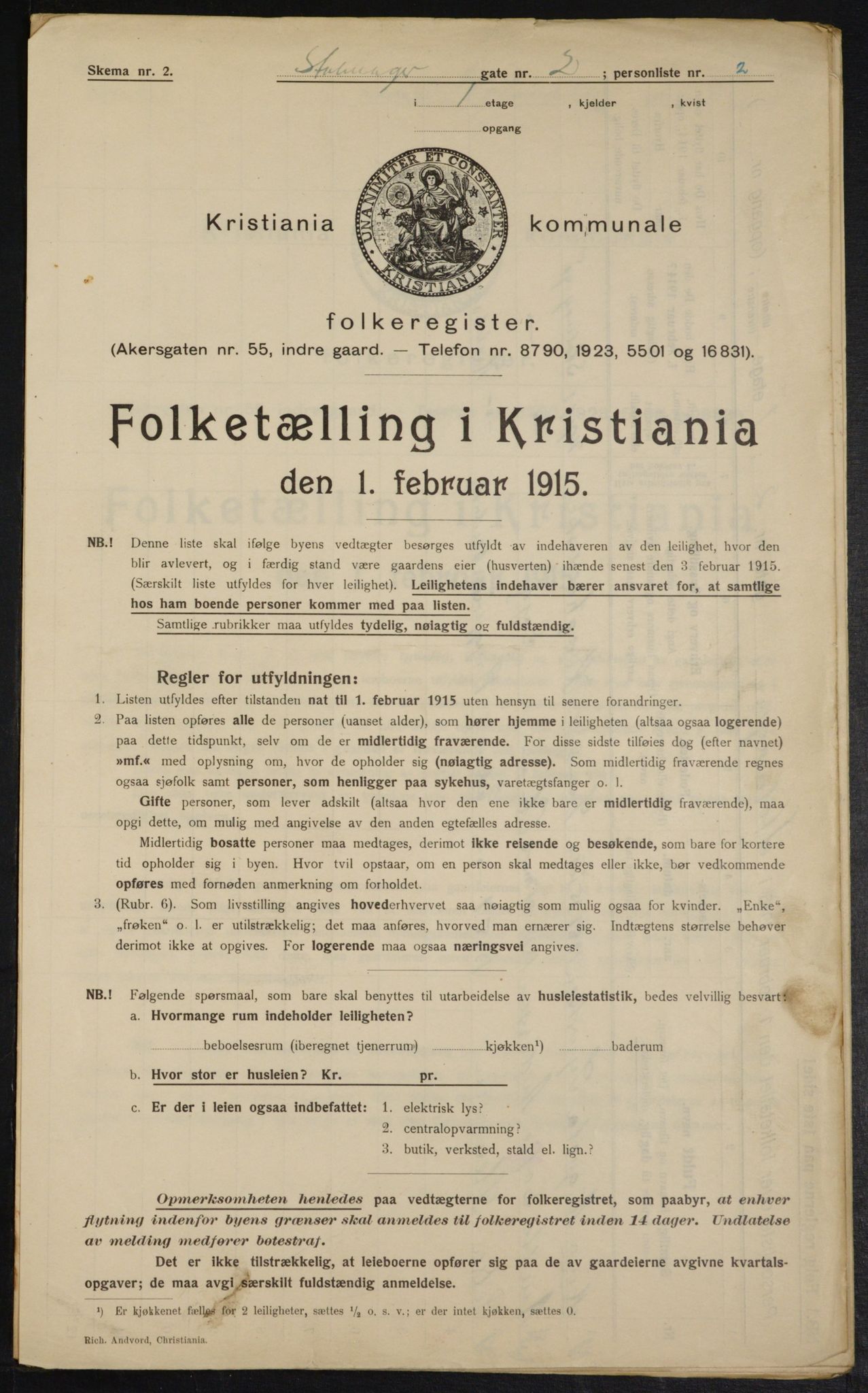 OBA, Kommunal folketelling 1.2.1915 for Kristiania, 1915, s. 102704
