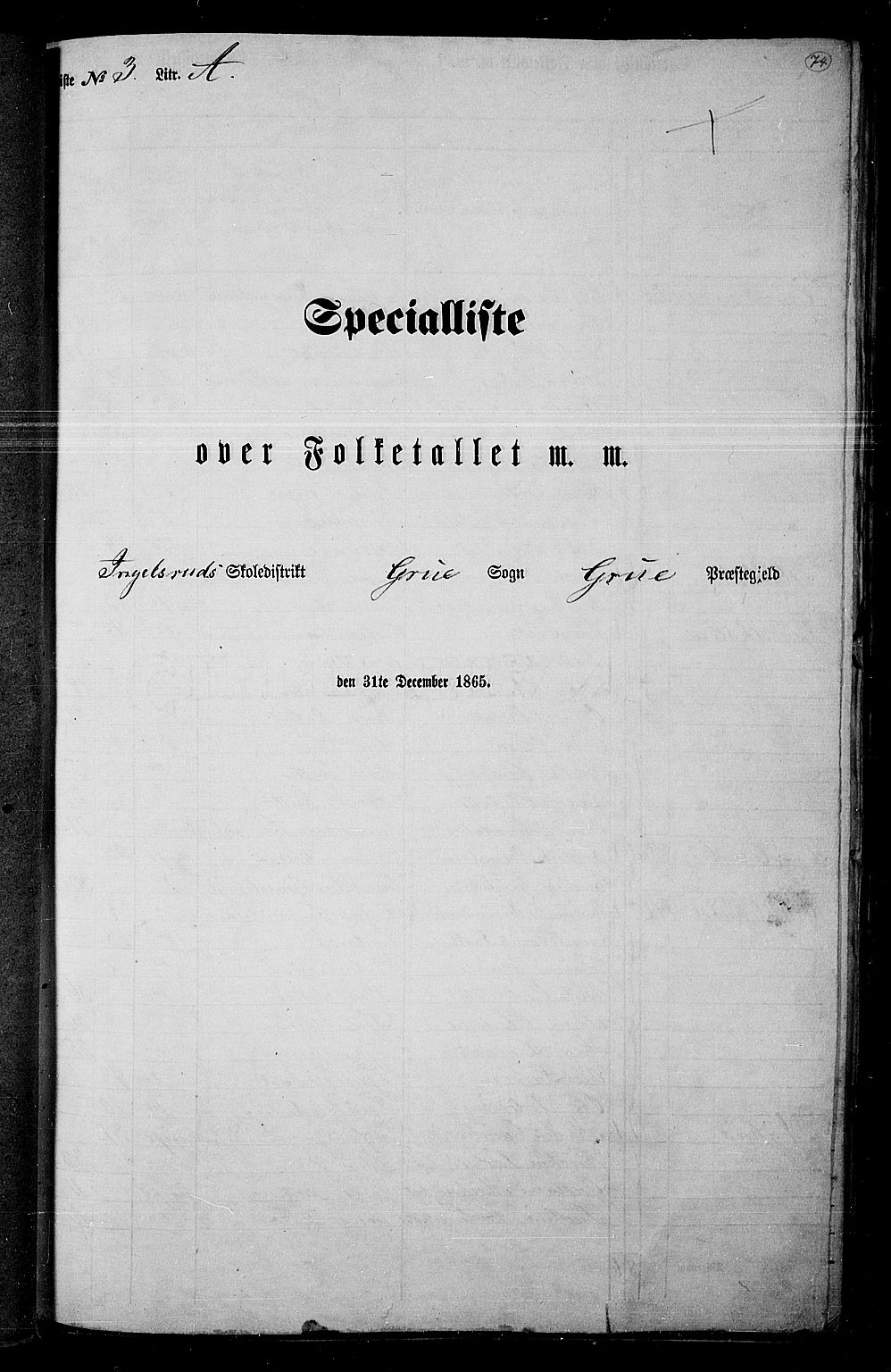 RA, Folketelling 1865 for 0423P Grue prestegjeld, 1865, s. 64