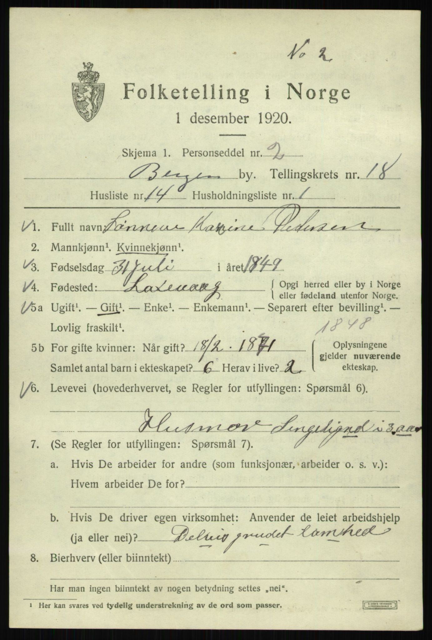 SAB, Folketelling 1920 for 1301 Bergen kjøpstad, 1920, s. 80656