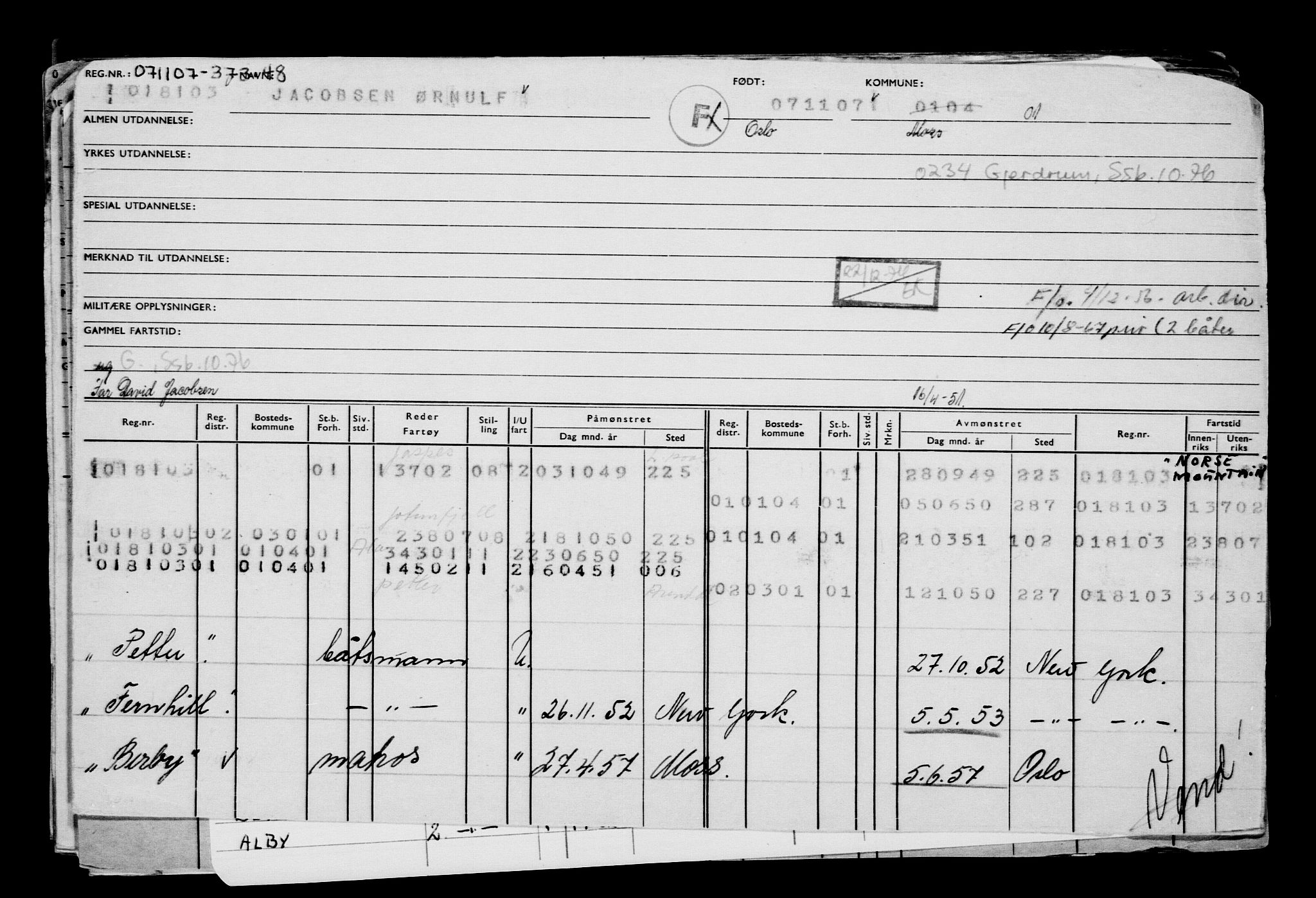 Direktoratet for sjømenn, AV/RA-S-3545/G/Gb/L0074: Hovedkort, 1907, s. 87