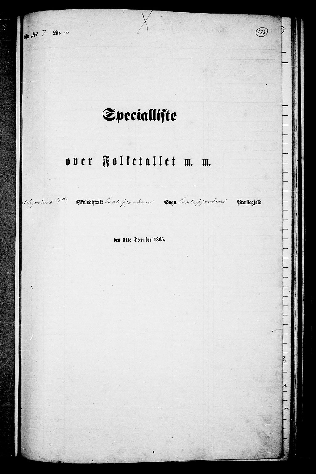 RA, Folketelling 1865 for 1933P Balsfjord prestegjeld, 1865, s. 75