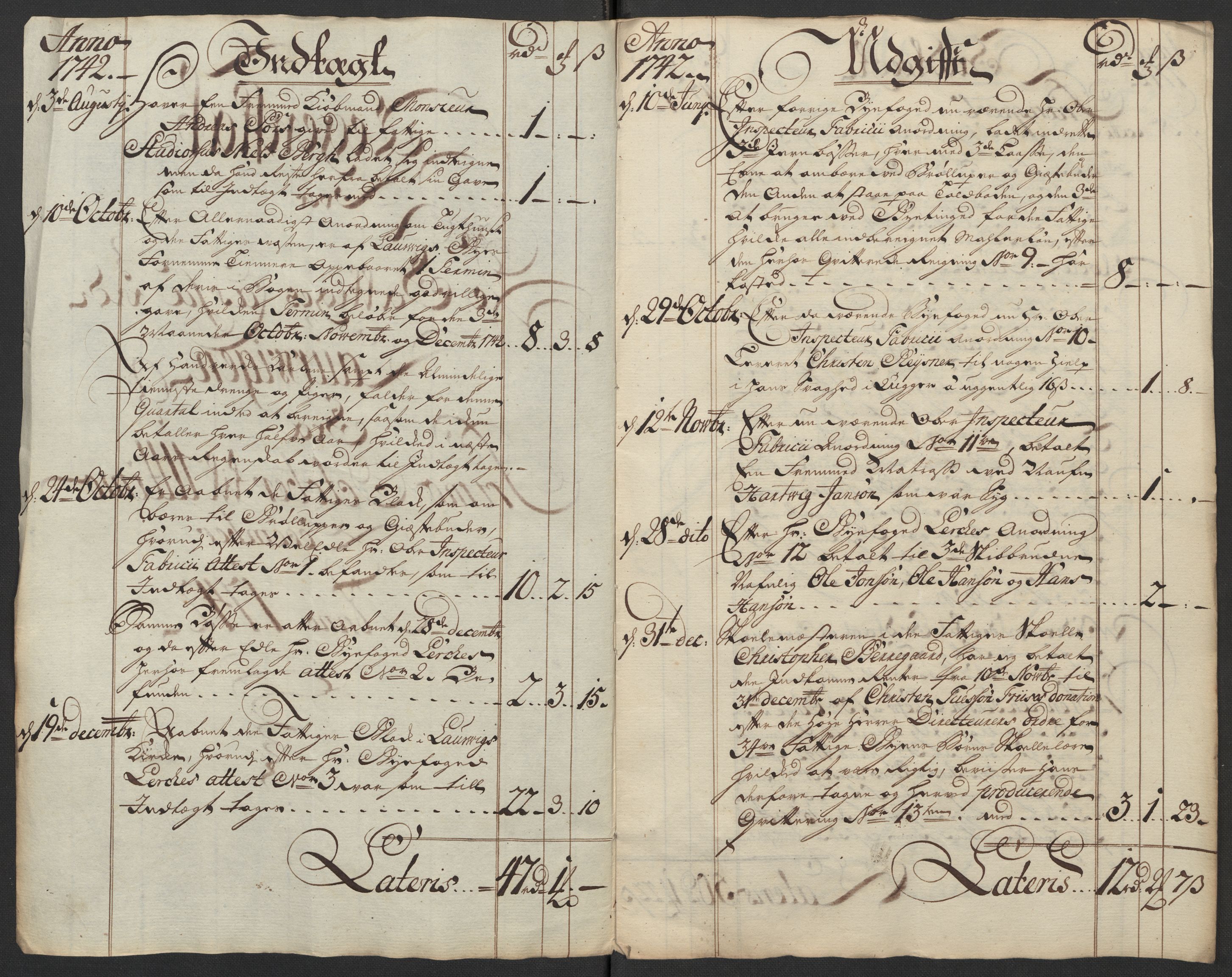 Kristiania tukthus, AV/SAO-A-10644/A/Ad/Adb/L0011: Innkomne skriv, rapporter og regnskap, 1742-1783, s. 3