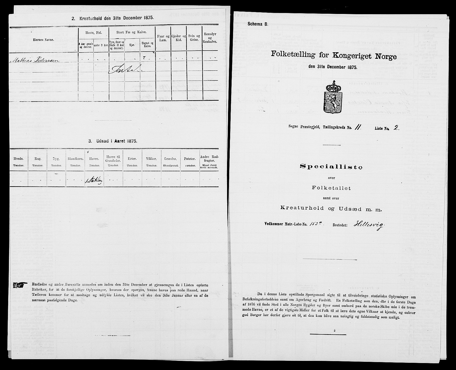 SAK, Folketelling 1875 for 1018P Søgne prestegjeld, 1875, s. 839