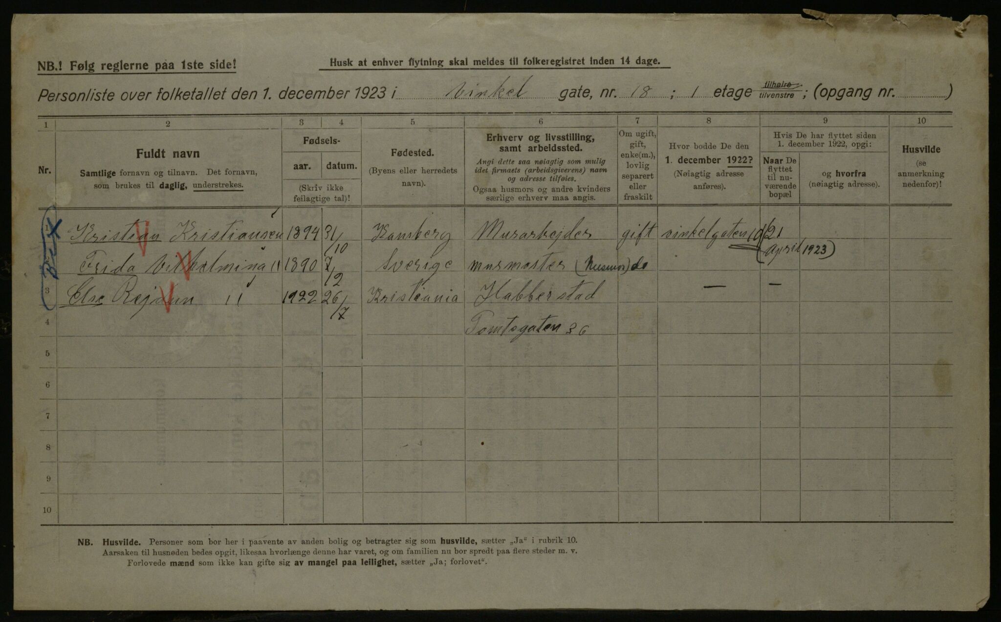 OBA, Kommunal folketelling 1.12.1923 for Kristiania, 1923, s. 136859