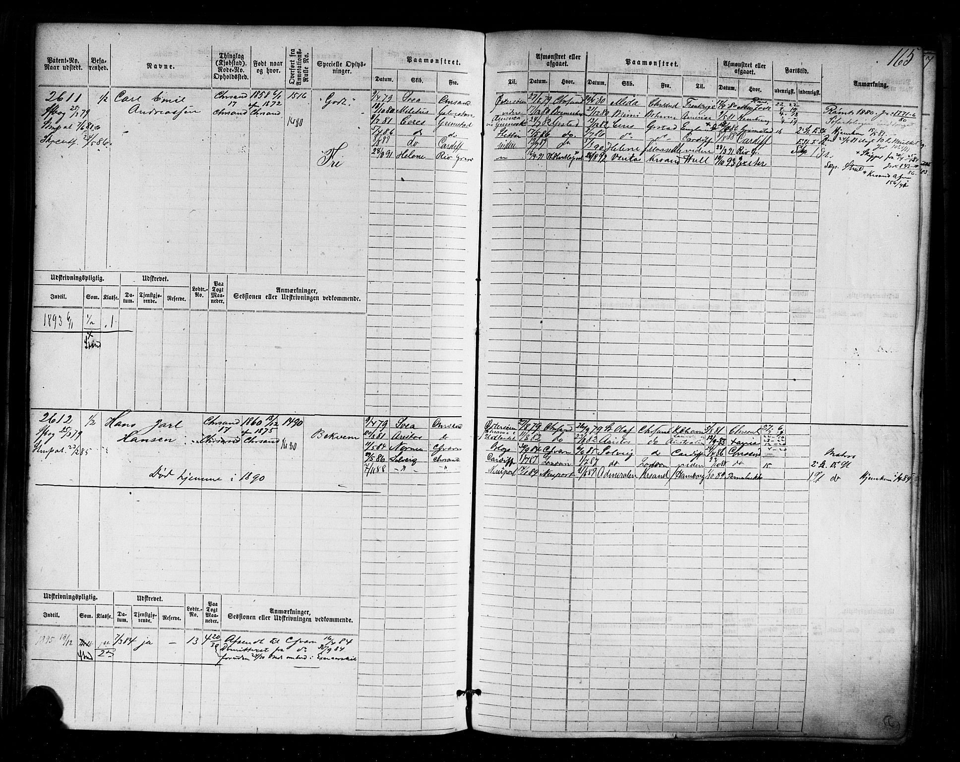 Kristiansand mønstringskrets, AV/SAK-2031-0015/F/Fb/L0006: Hovedrulle nr 2283-3048, I-13, 1876-1915, s. 176