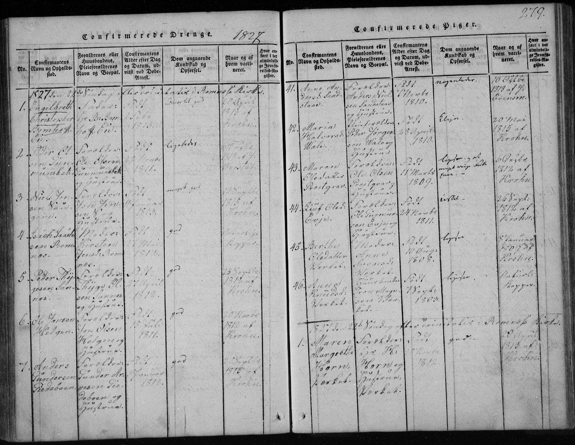 Holla kirkebøker, AV/SAKO-A-272/F/Fa/L0003: Ministerialbok nr. 3, 1815-1830, s. 279