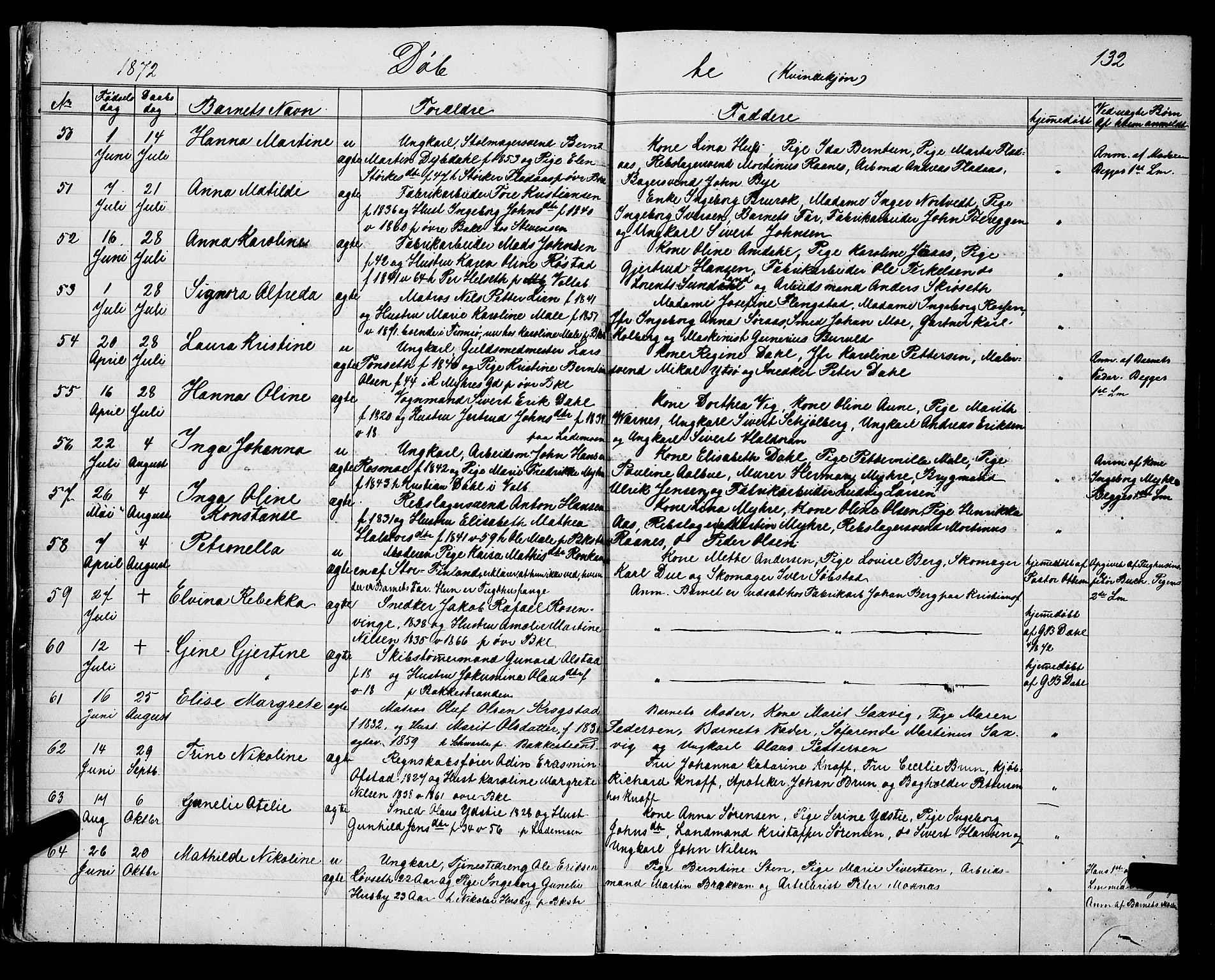 Ministerialprotokoller, klokkerbøker og fødselsregistre - Sør-Trøndelag, AV/SAT-A-1456/604/L0220: Klokkerbok nr. 604C03, 1870-1885, s. 132