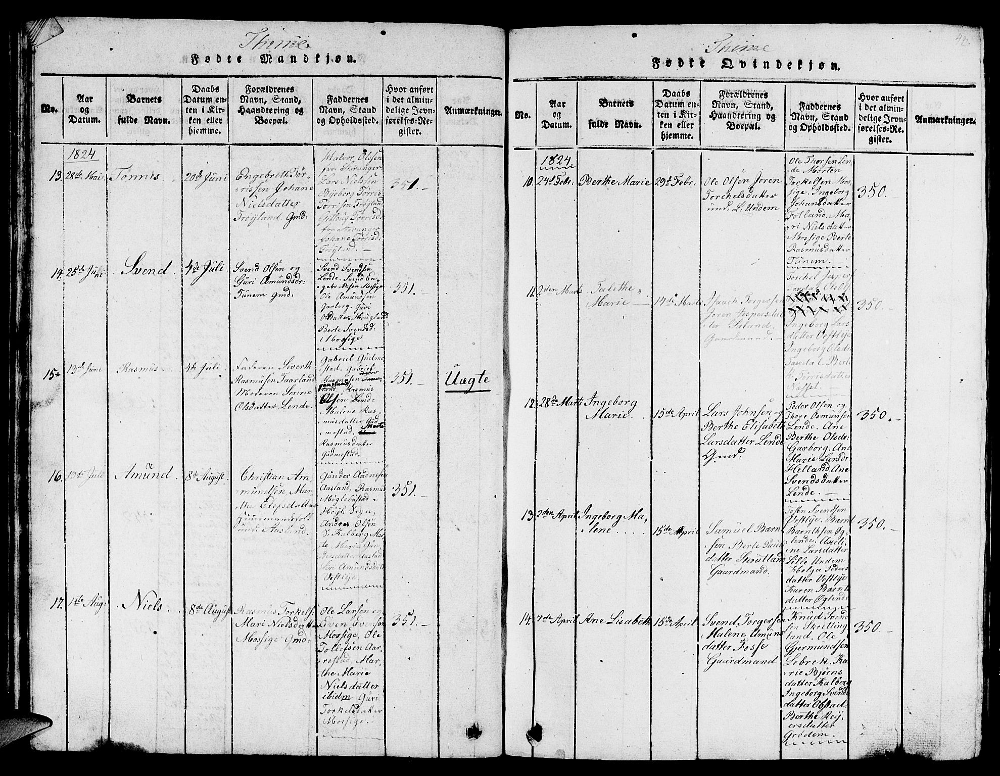 Lye sokneprestkontor, SAST/A-101794/001/30BB/L0001: Klokkerbok nr. B 1 /1, 1816-1826, s. 48