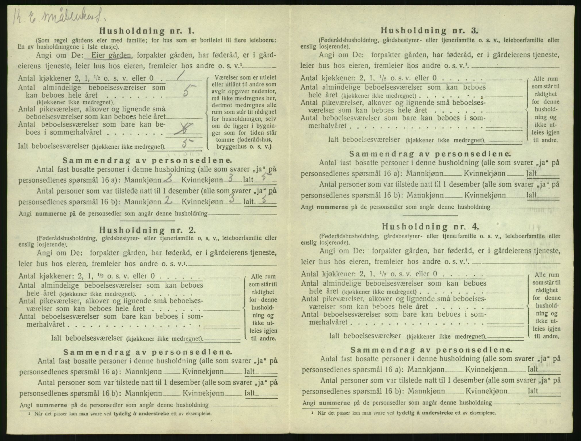 SAK, Folketelling 1920 for 0912 Vegårshei herred, 1920, s. 663