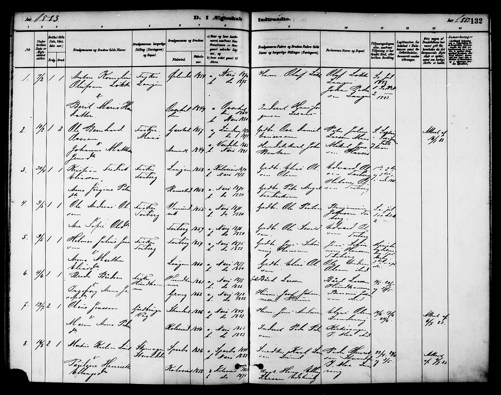 Ministerialprotokoller, klokkerbøker og fødselsregistre - Nord-Trøndelag, SAT/A-1458/784/L0672: Ministerialbok nr. 784A07, 1880-1887, s. 132