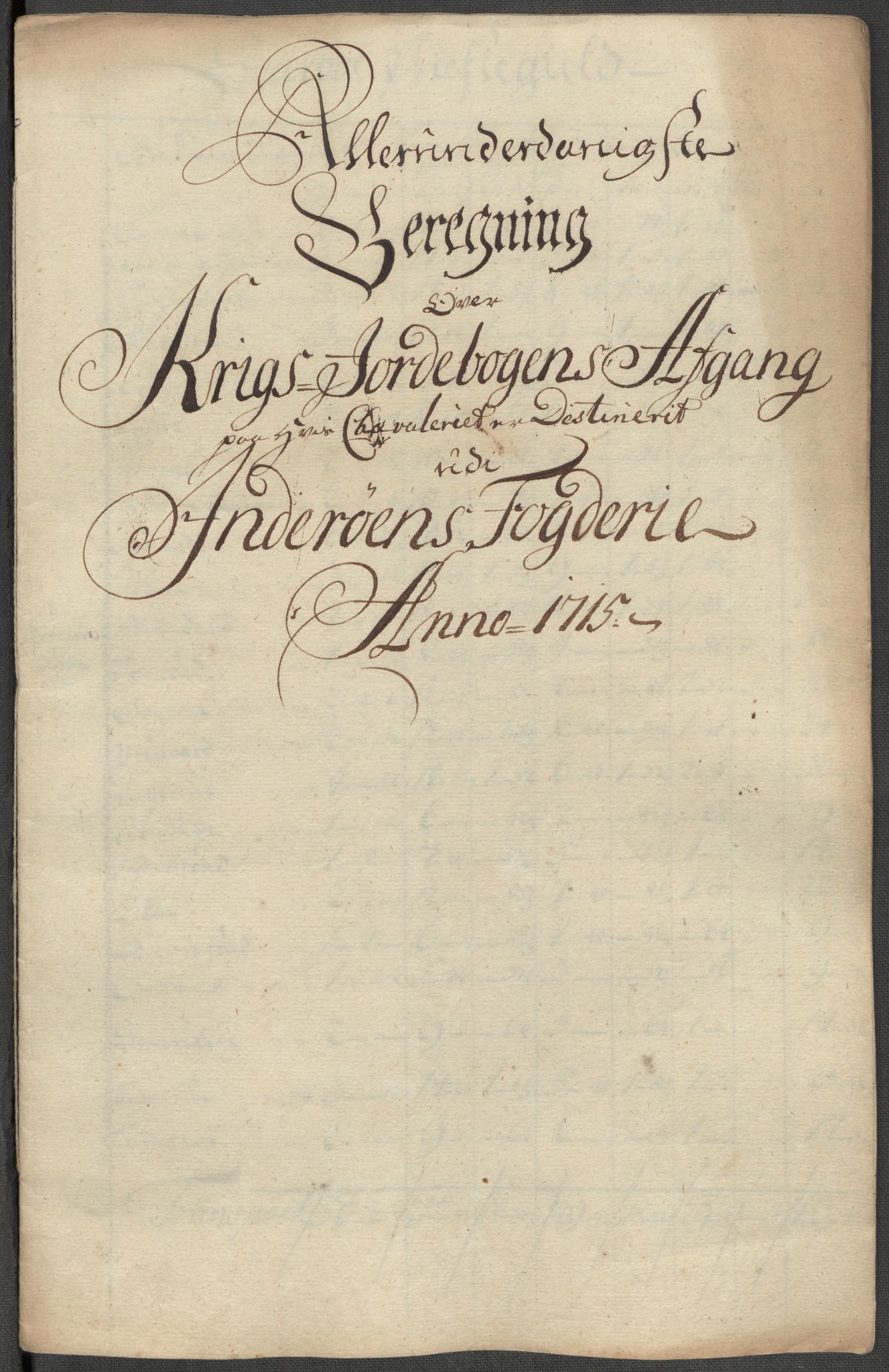 Rentekammeret inntil 1814, Reviderte regnskaper, Fogderegnskap, RA/EA-4092/R63/L4323: Fogderegnskap Inderøy, 1715, s. 287