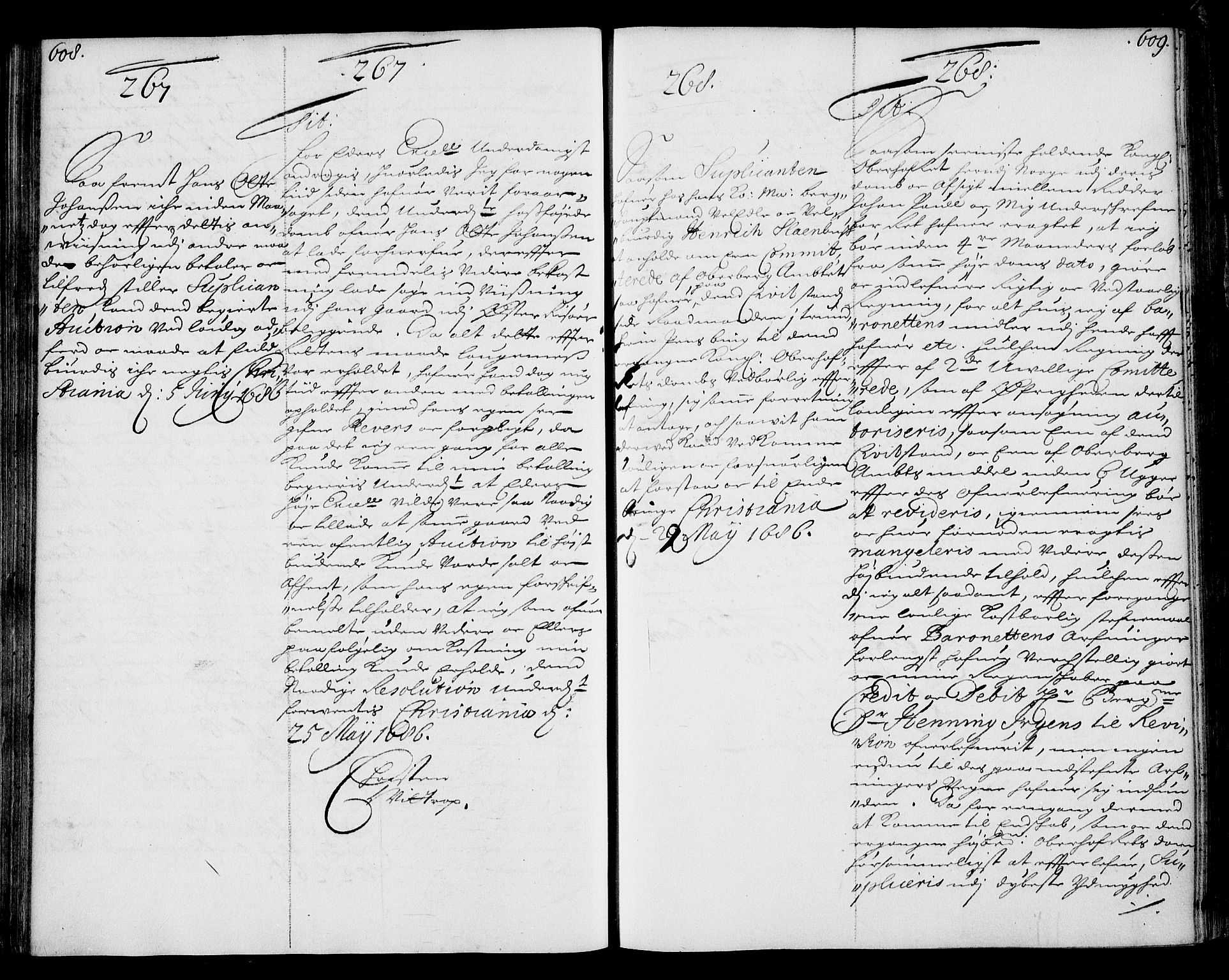 Stattholderembetet 1572-1771, AV/RA-EA-2870/Ae/L0002: Supplikasjons- og resolusjonsprotokoll, 1686, s. 608-609