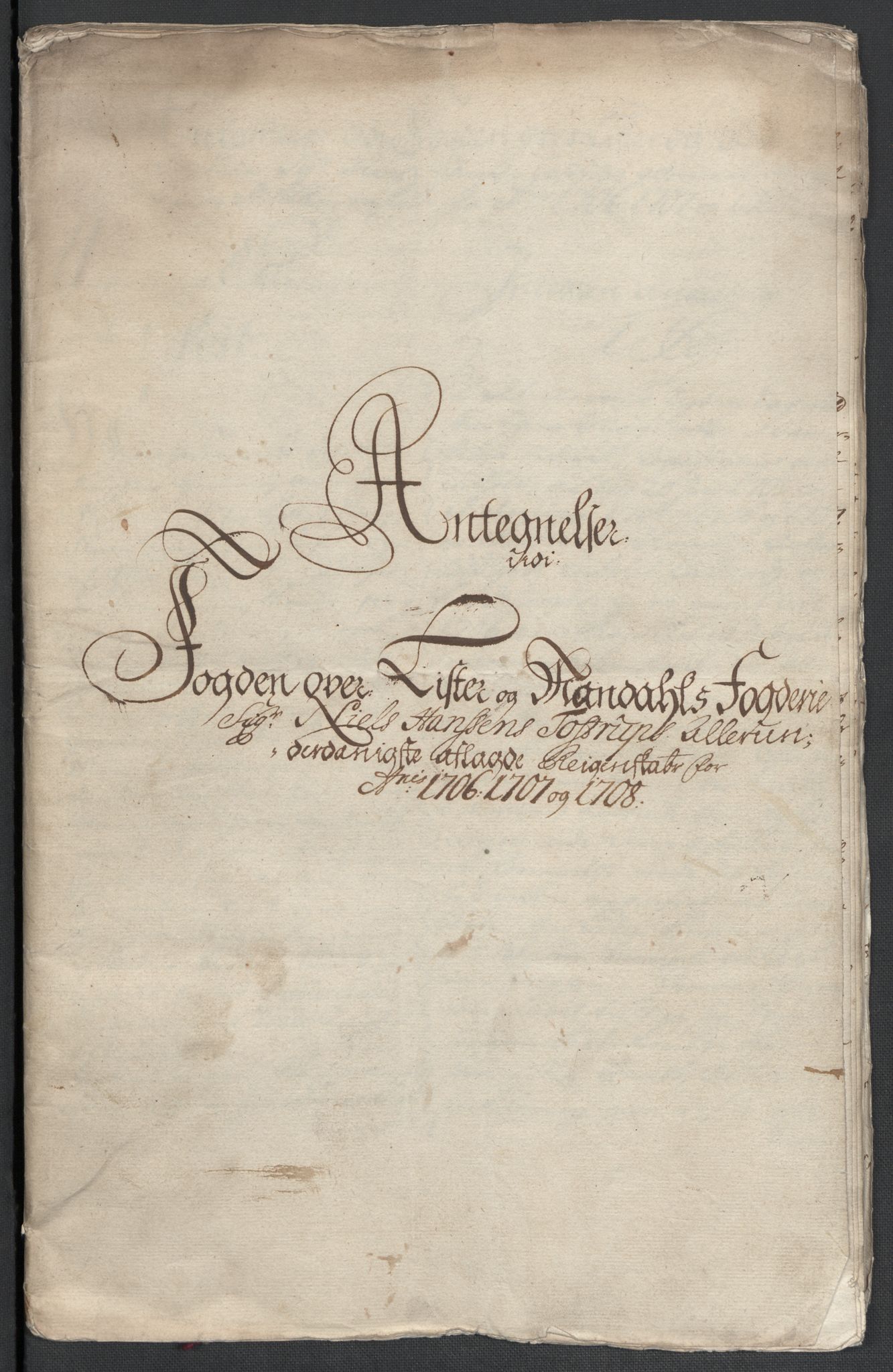 Rentekammeret inntil 1814, Reviderte regnskaper, Fogderegnskap, RA/EA-4092/R43/L2552: Fogderegnskap Lista og Mandal, 1705-1709, s. 353