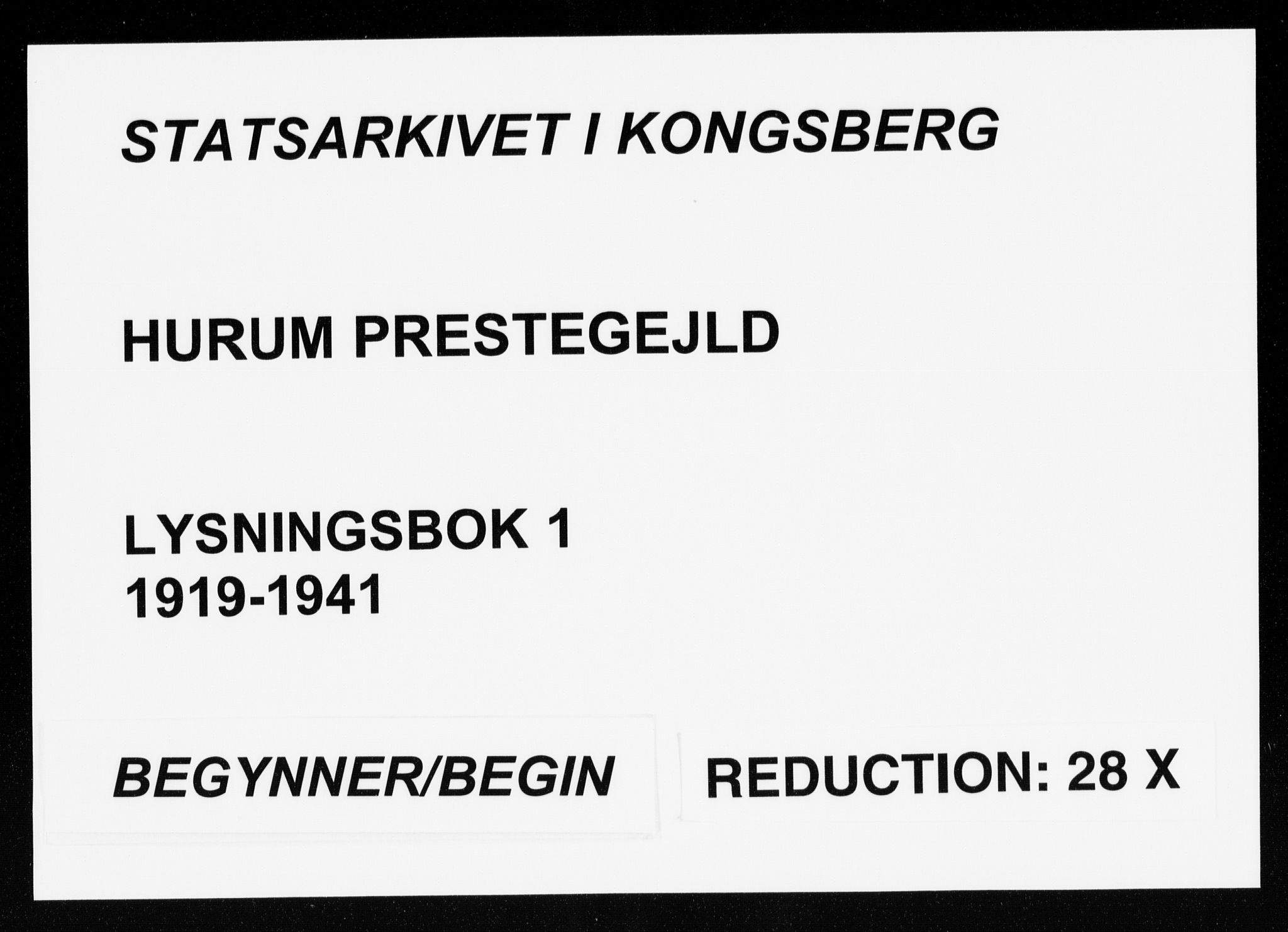 Hurum kirkebøker, AV/SAKO-A-229/H/Ha/L0001: Lysningsprotokoll nr. 1, 1919-1941