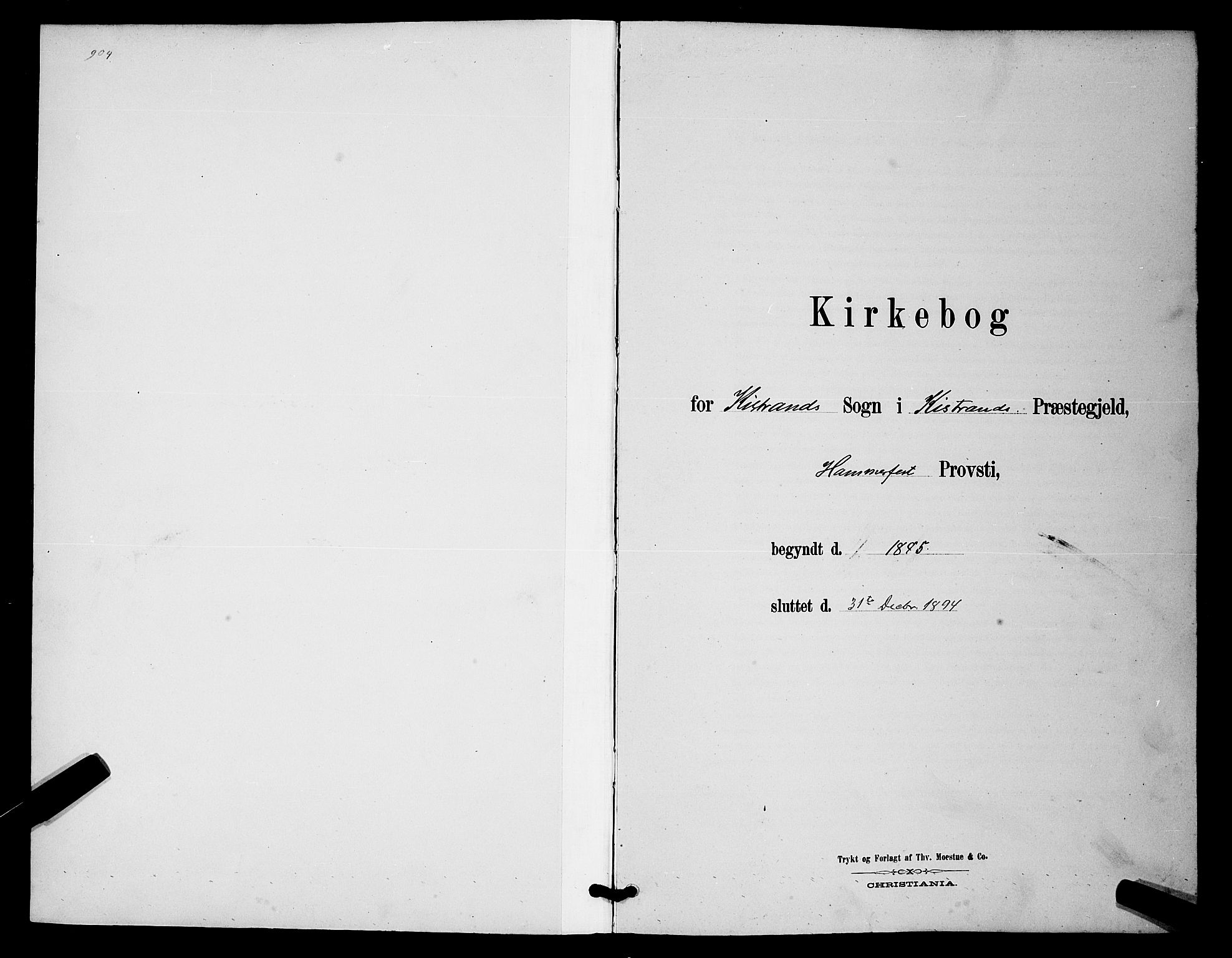 Kistrand/Porsanger sokneprestembete, SATØ/S-1351/H/Hb/L0004.klokk: Klokkerbok nr. 4, 1885-1894