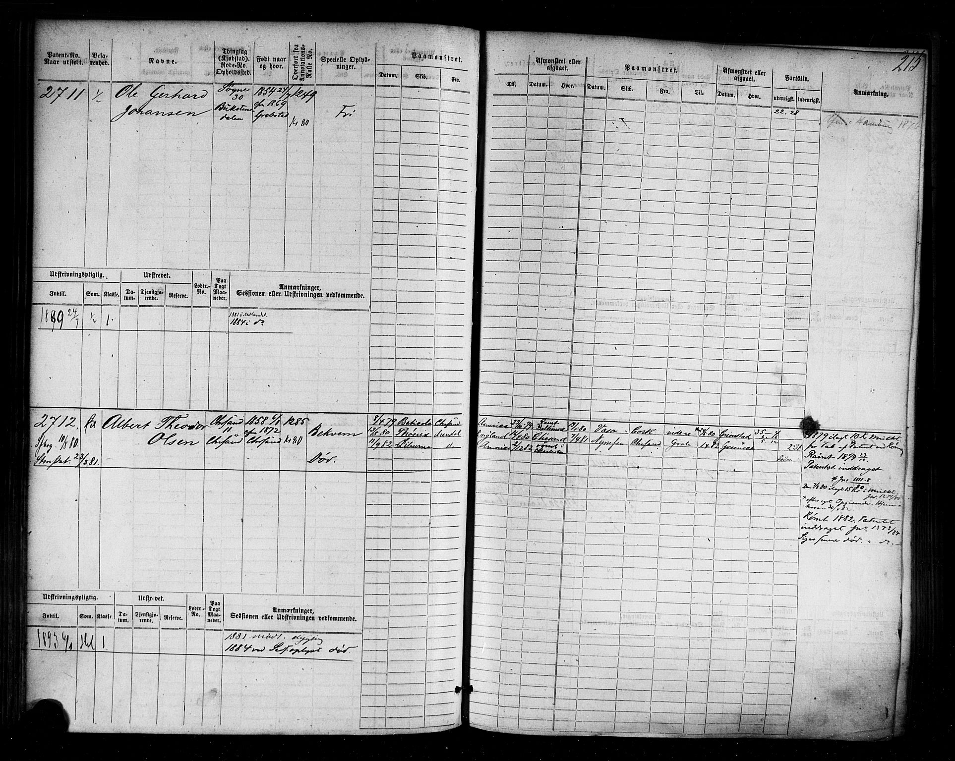 Kristiansand mønstringskrets, AV/SAK-2031-0015/F/Fb/L0006: Hovedrulle nr 2283-3048, I-13, 1876-1915, s. 226