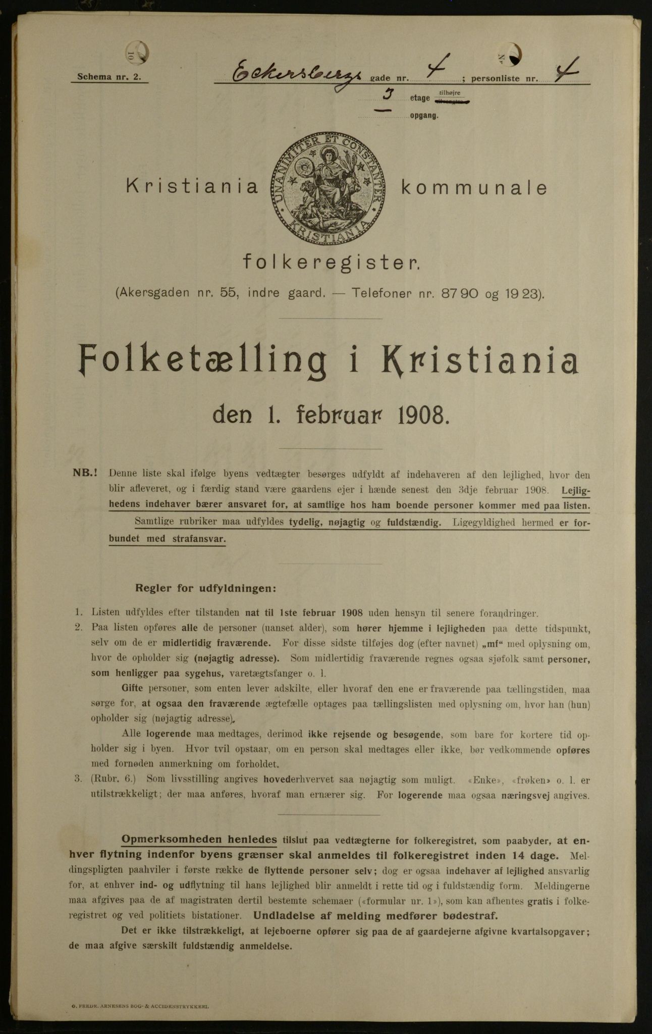 OBA, Kommunal folketelling 1.2.1908 for Kristiania kjøpstad, 1908, s. 16833