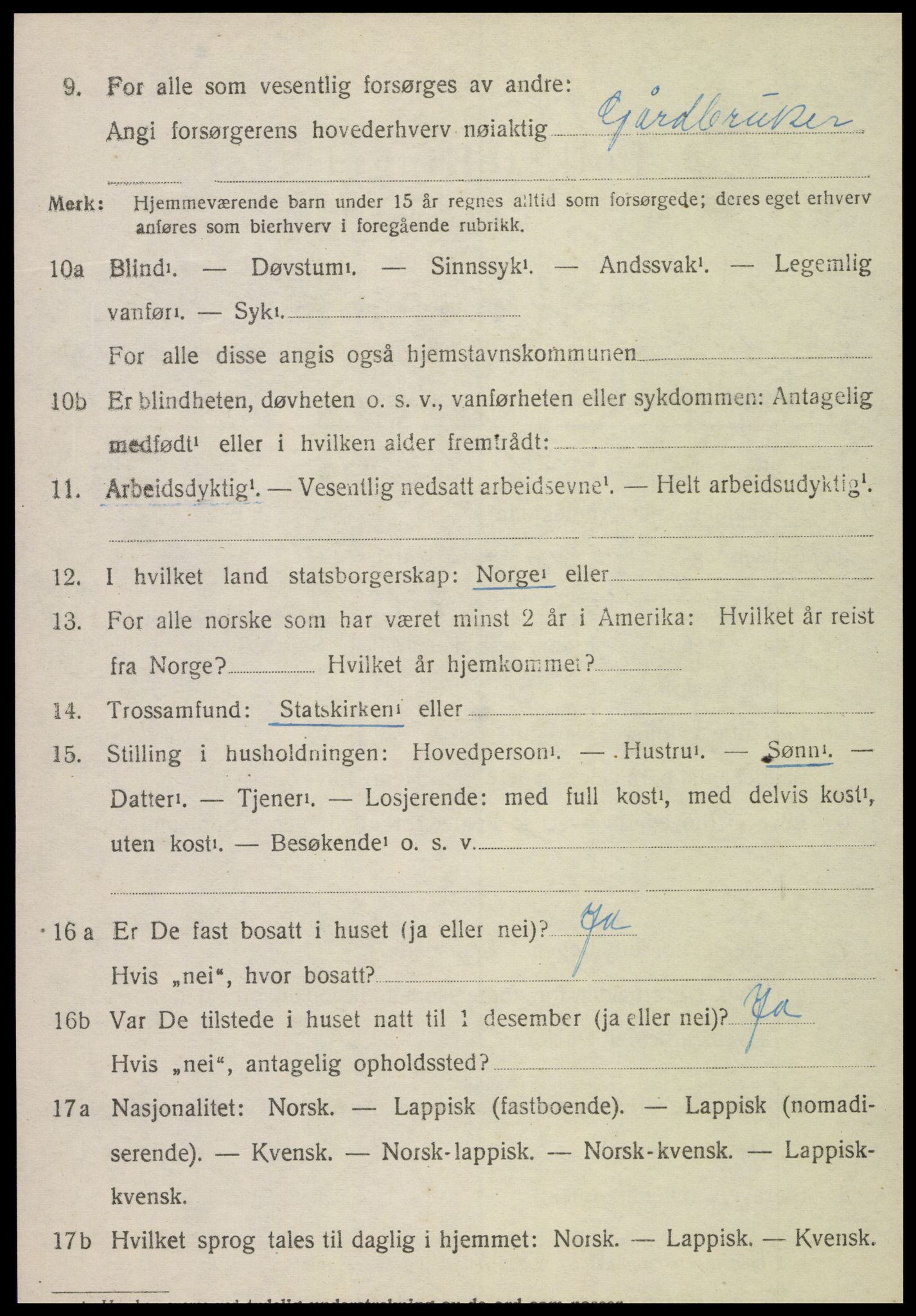 SAT, Folketelling 1920 for 1735 Kvam herred, 1920, s. 2288