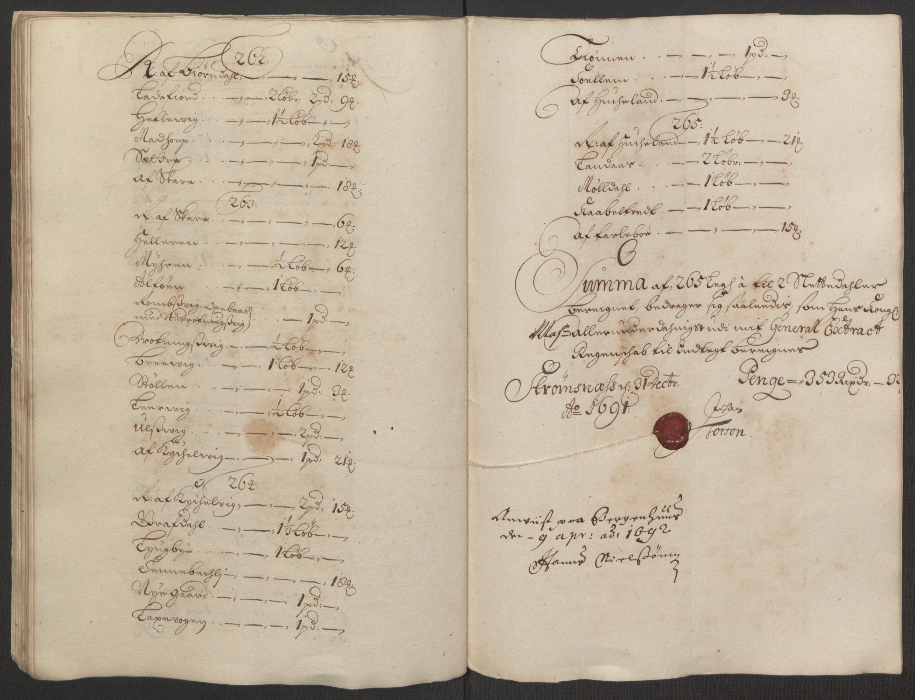 Rentekammeret inntil 1814, Reviderte regnskaper, Fogderegnskap, RA/EA-4092/R51/L3181: Fogderegnskap Nordhordland og Voss, 1691-1692, s. 39