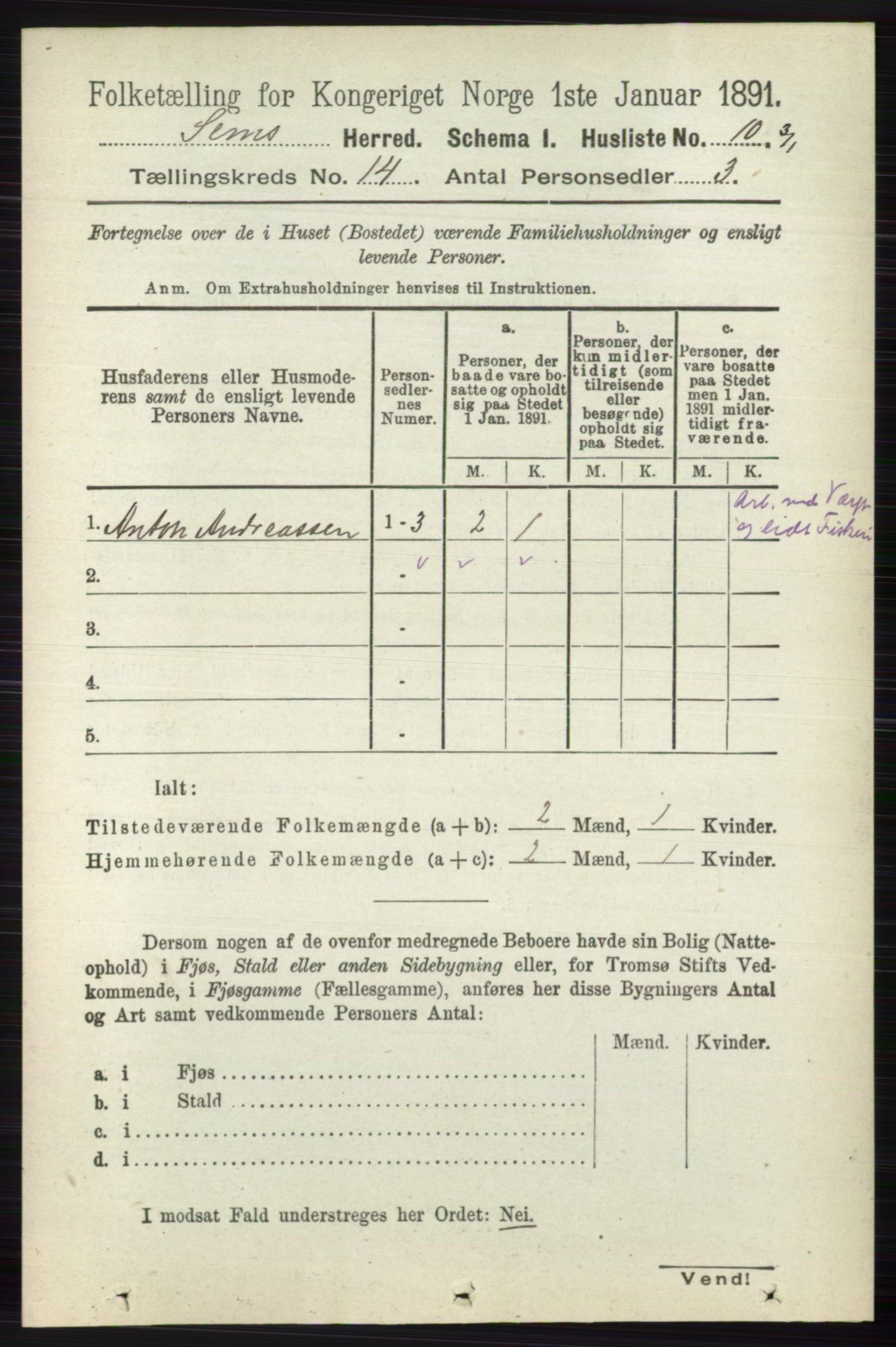 RA, Folketelling 1891 for 0721 Sem herred, 1891, s. 6973