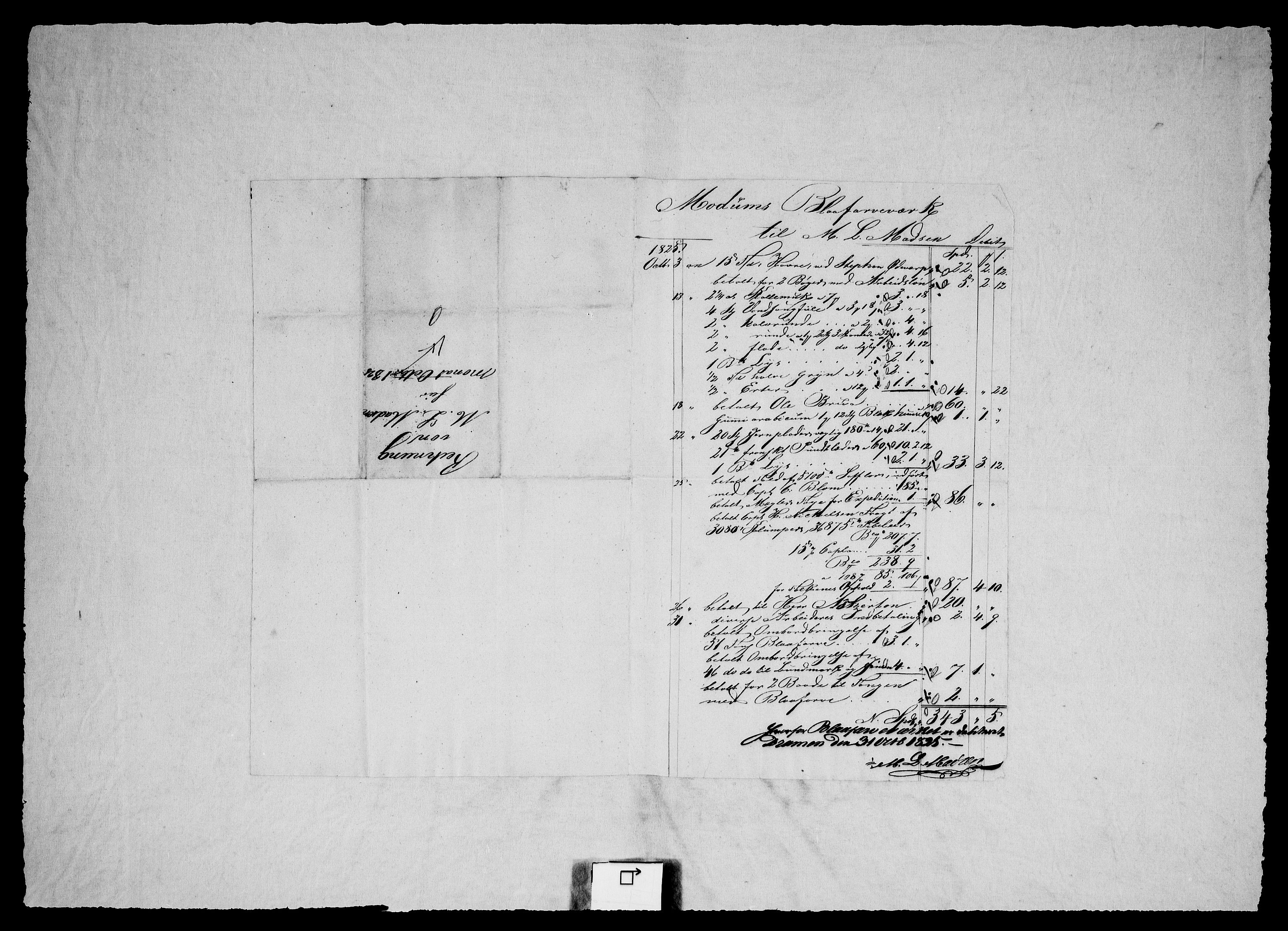 Modums Blaafarveværk, AV/RA-PA-0157/G/Gd/Gdc/L0215/0001: -- / Hiesige und Auswartige Rechnungen, 1825-1828, s. 8