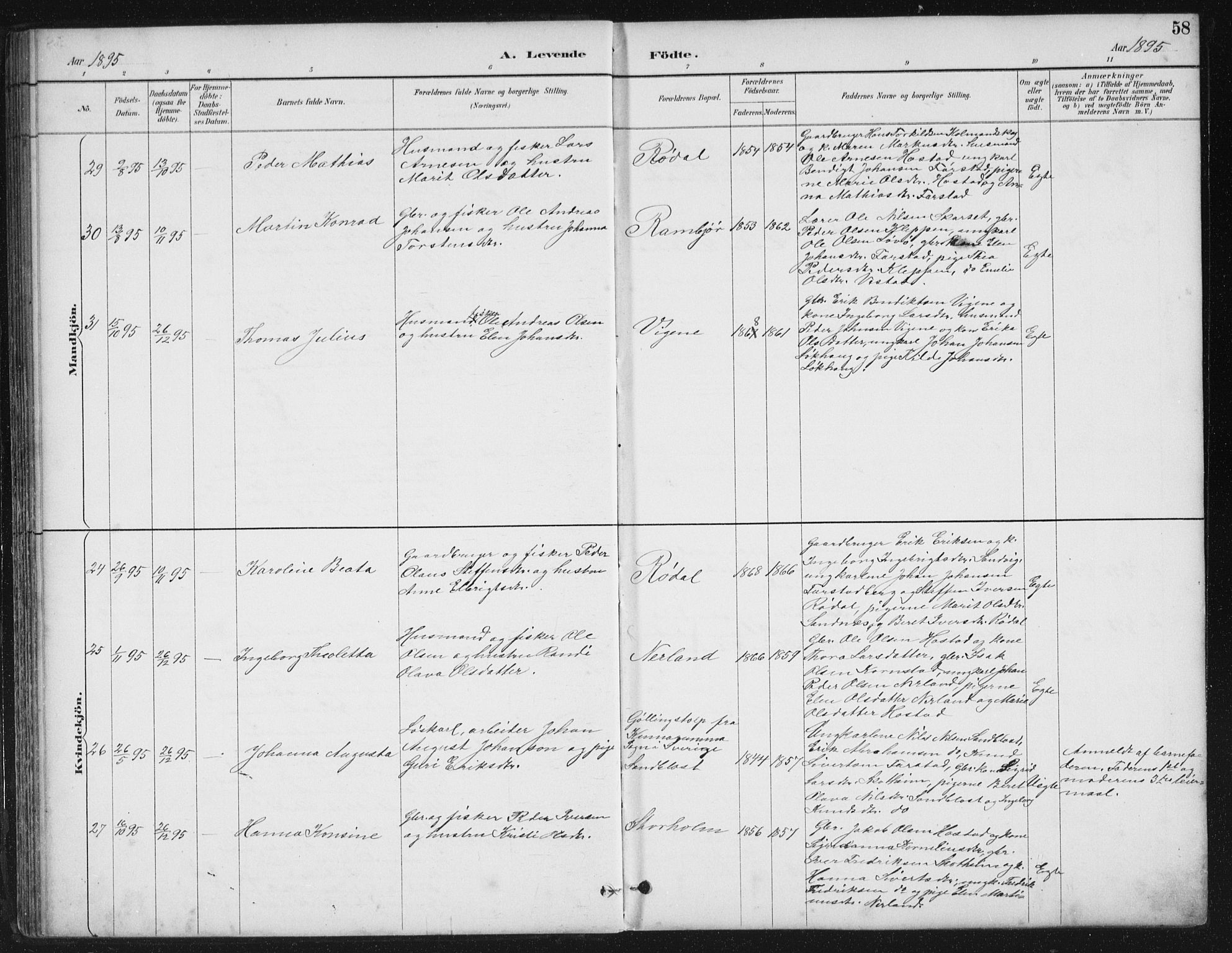 Ministerialprotokoller, klokkerbøker og fødselsregistre - Møre og Romsdal, SAT/A-1454/567/L0783: Klokkerbok nr. 567C03, 1887-1903, s. 58