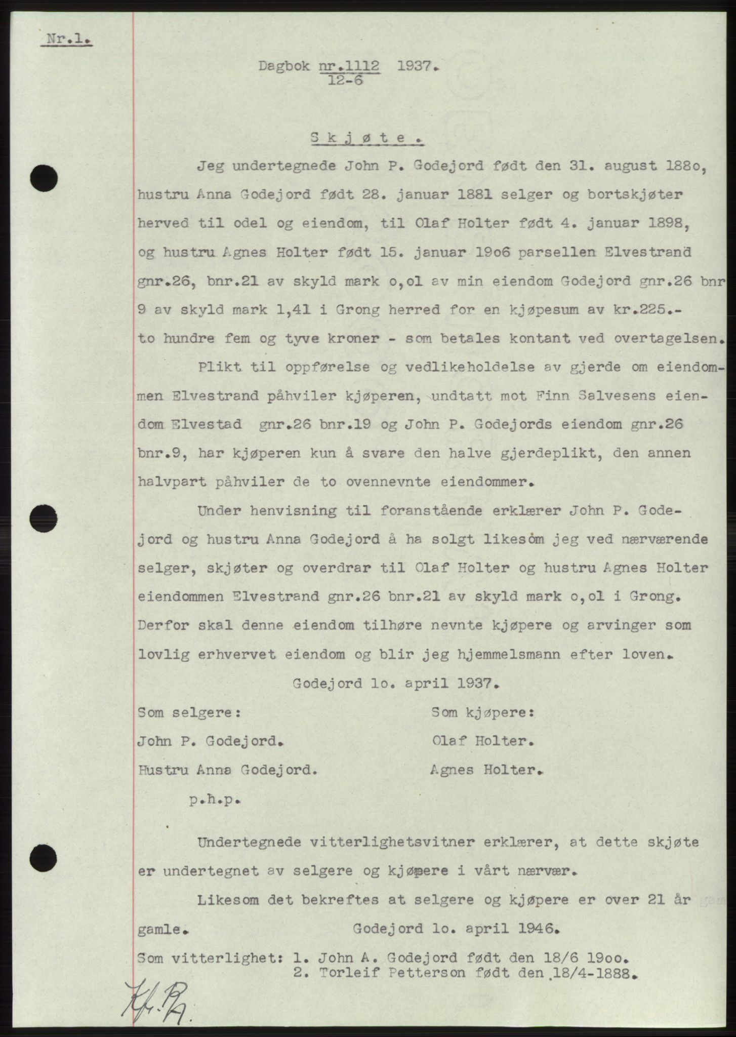 Namdal sorenskriveri, SAT/A-4133/1/2/2C: Pantebok nr. -, 1937-1939, Tingl.dato: 12.06.1937