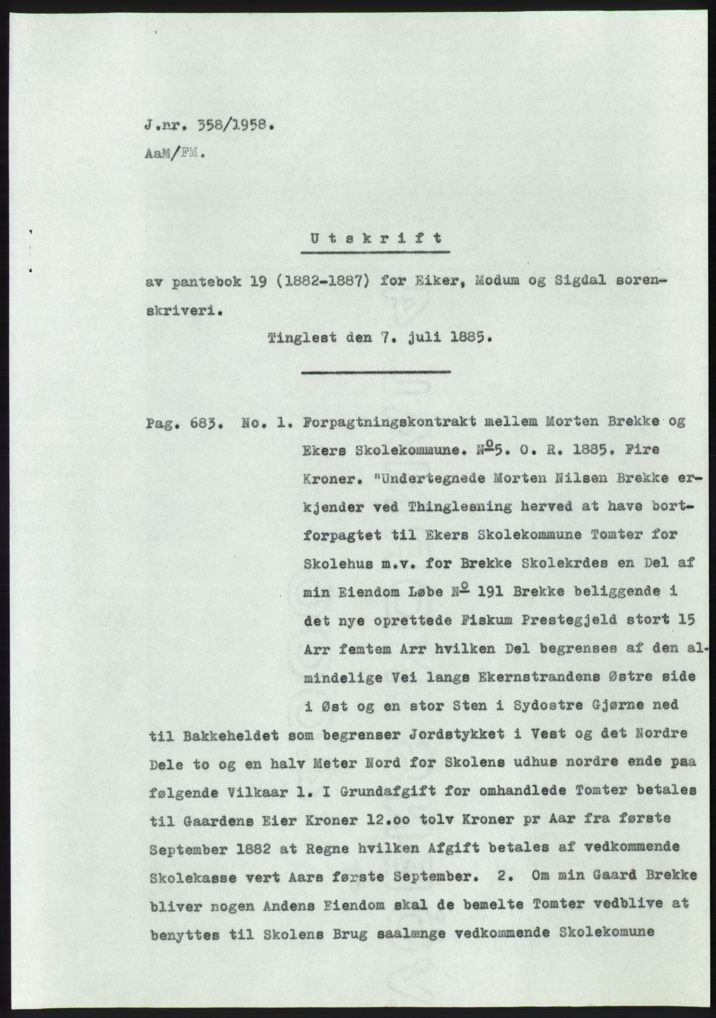 Statsarkivet i Kongsberg, SAKO/A-0001, 1958, s. 199