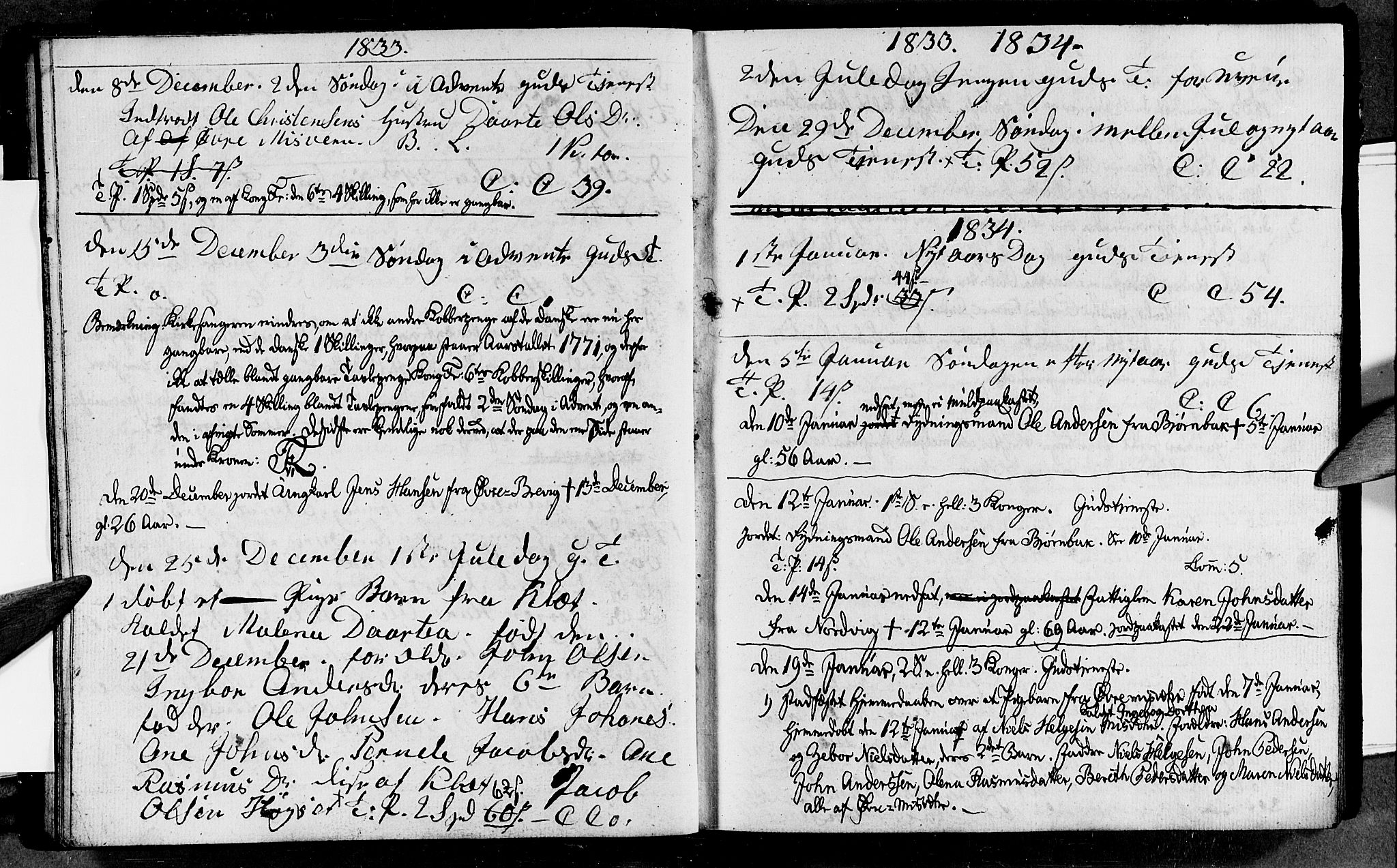 Ministerialprotokoller, klokkerbøker og fødselsregistre - Nordland, AV/SAT-A-1459/852/L0750: Klokkerbok nr. 852C01, 1833-1837