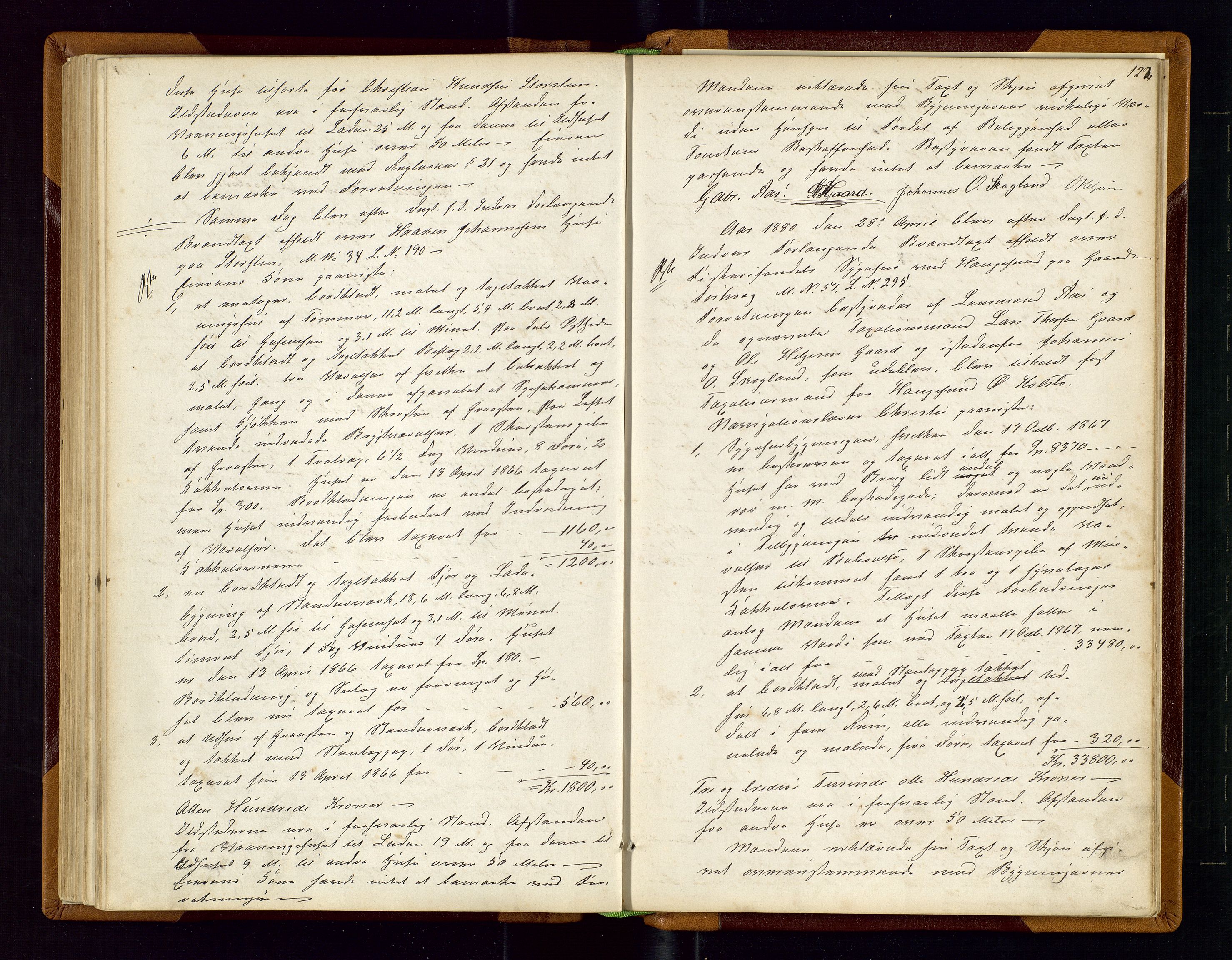 Torvestad lensmannskontor, AV/SAST-A-100307/1/Goa/L0001: "Brandtaxationsprotokol for Torvestad Thinglag", 1867-1883, s. 121b-122a