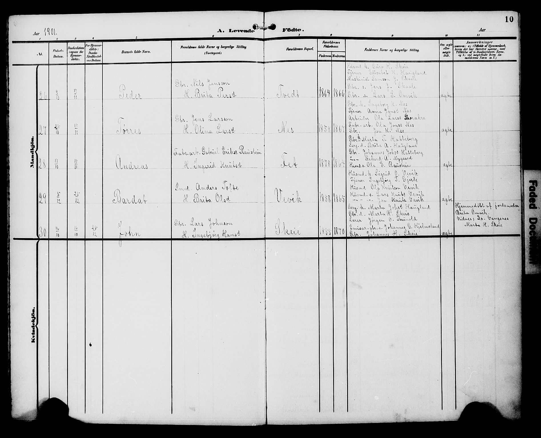 Kvinnherad sokneprestembete, AV/SAB-A-76401/H/Hab: Klokkerbok nr. A 2A, 1901-1911, s. 10