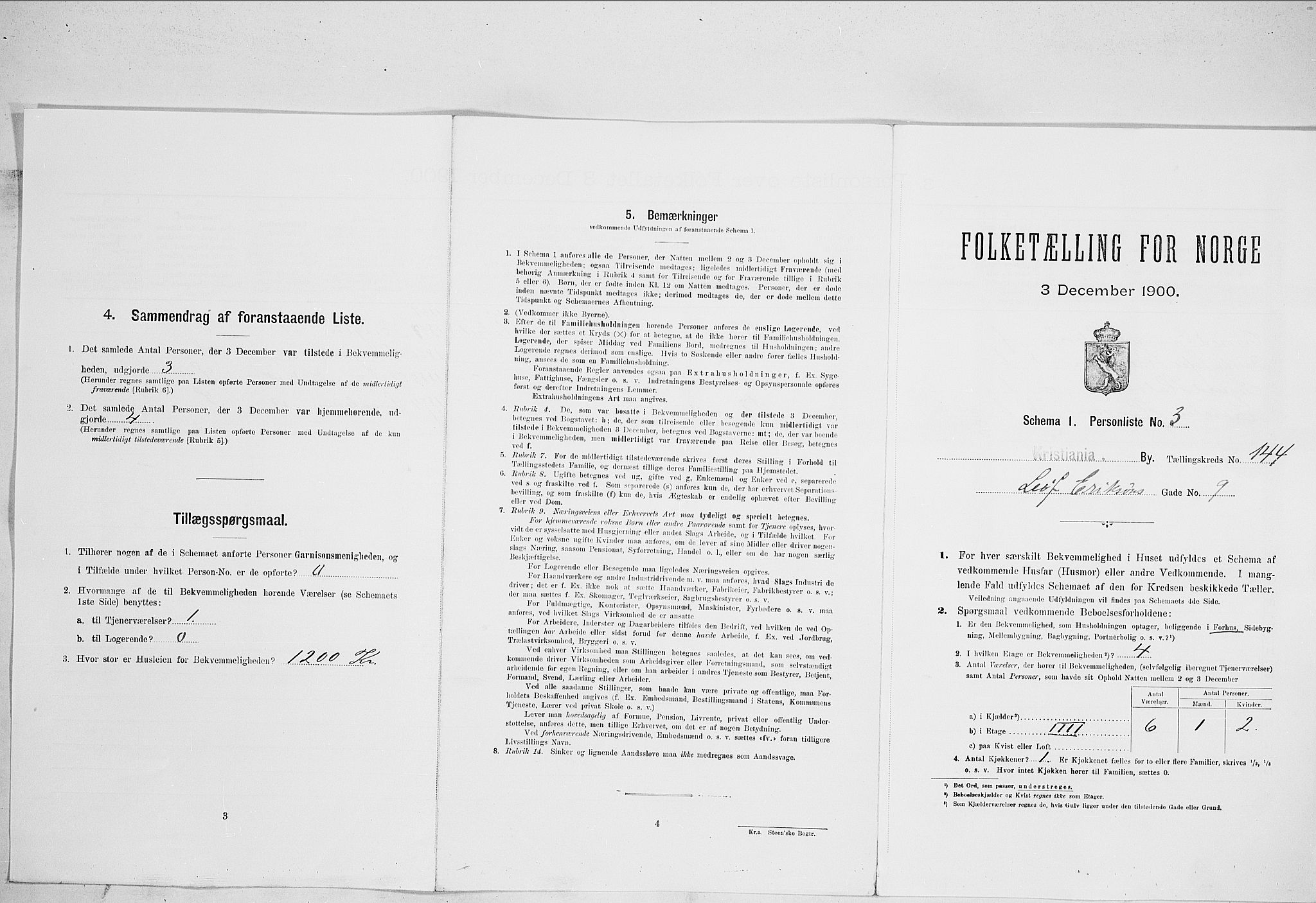 SAO, Folketelling 1900 for 0301 Kristiania kjøpstad, 1900, s. 52226