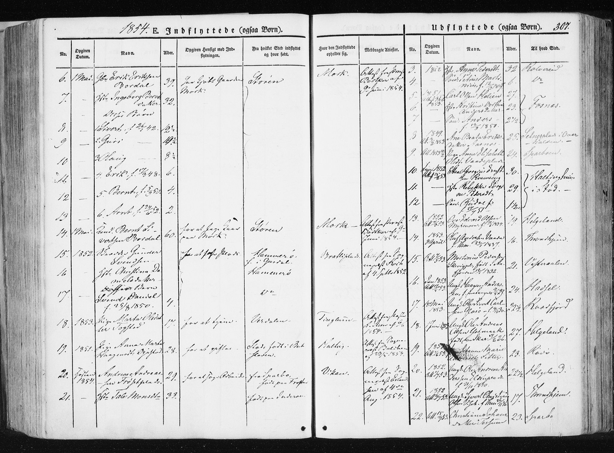 Ministerialprotokoller, klokkerbøker og fødselsregistre - Nord-Trøndelag, AV/SAT-A-1458/741/L0393: Ministerialbok nr. 741A07, 1849-1863, s. 307